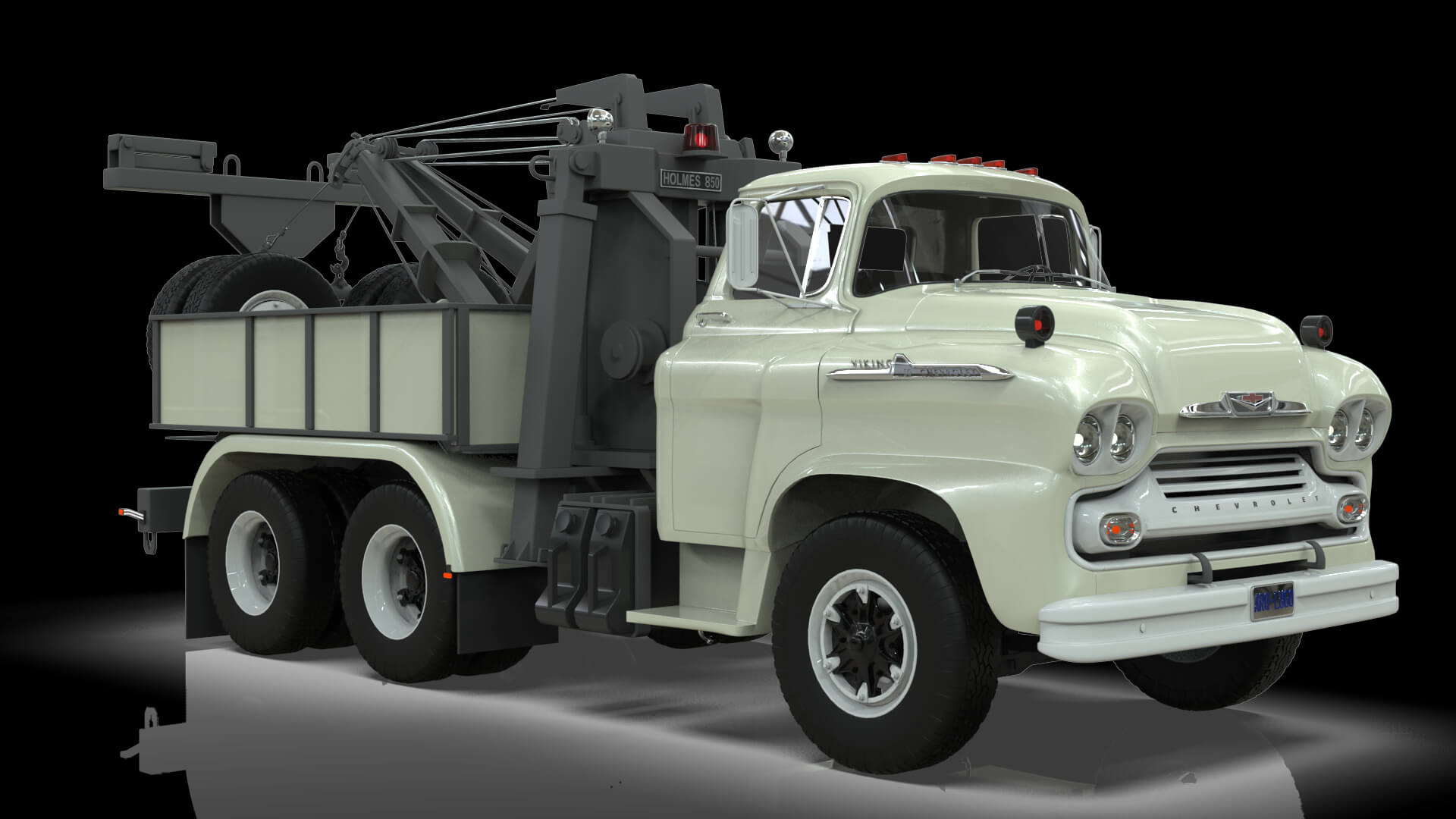 1958 Viking 50 Wrecker Tow Truck 3D Model