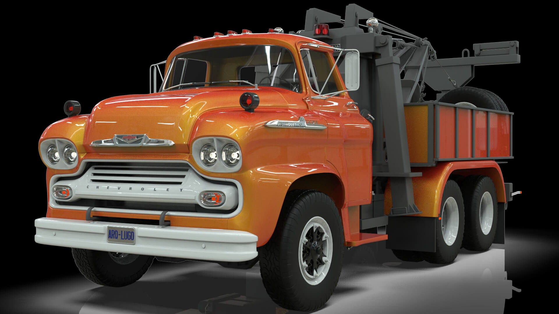 1958 Viking 50 Wrecker Tow Truck 3D Model