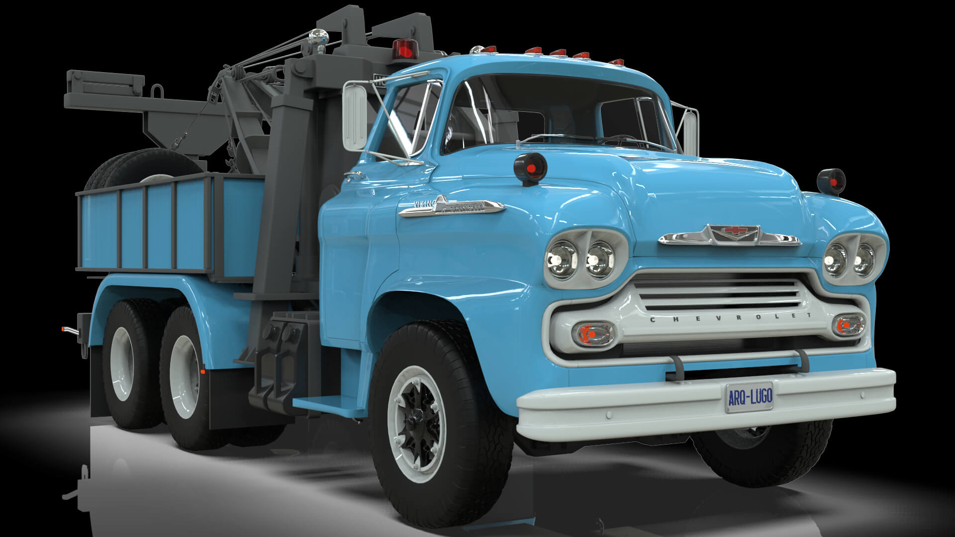 1958 Viking 50 Wrecker Tow Truck 3D Model