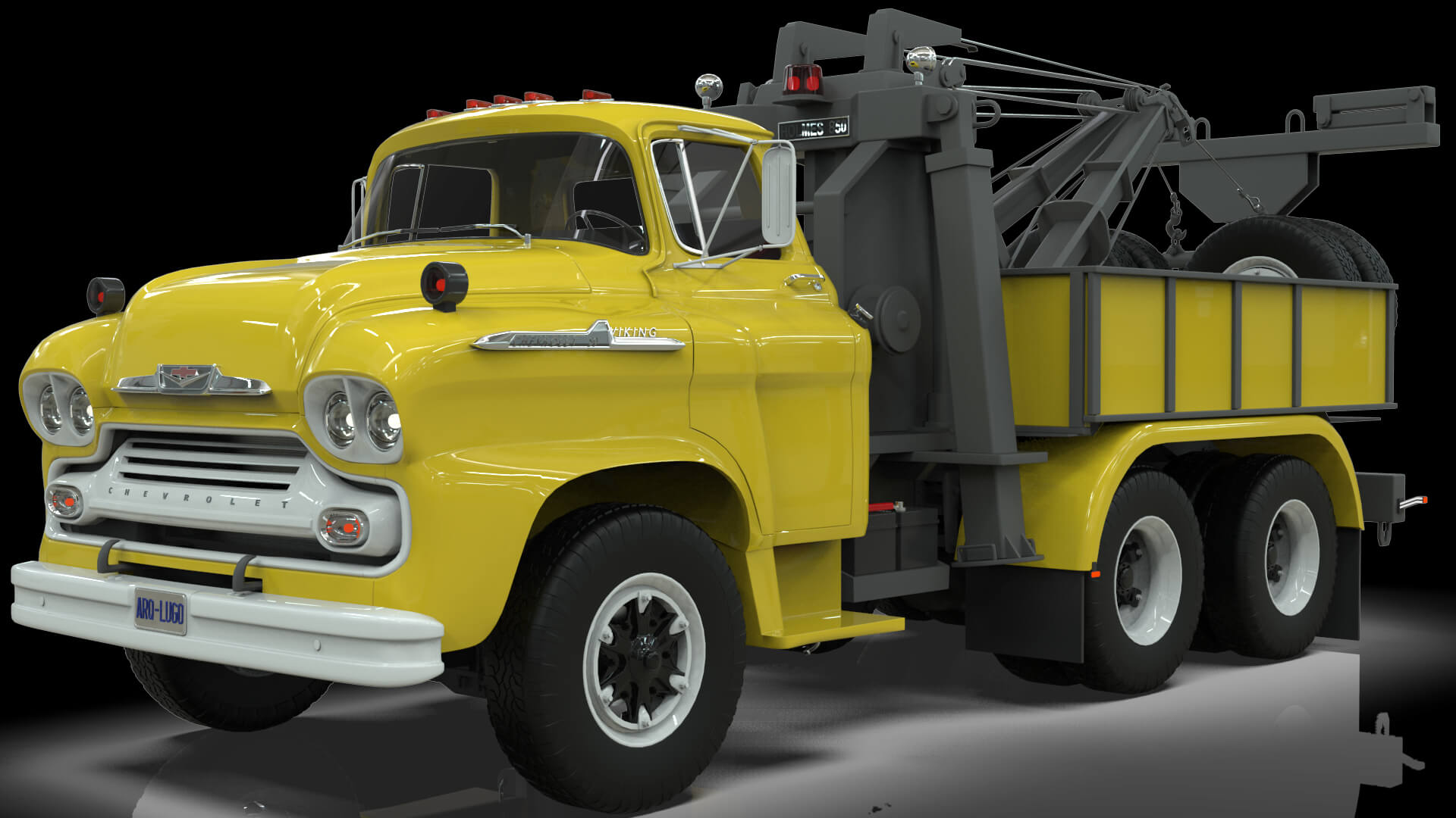 1958 Viking 50 Wrecker Tow Truck 3D Model