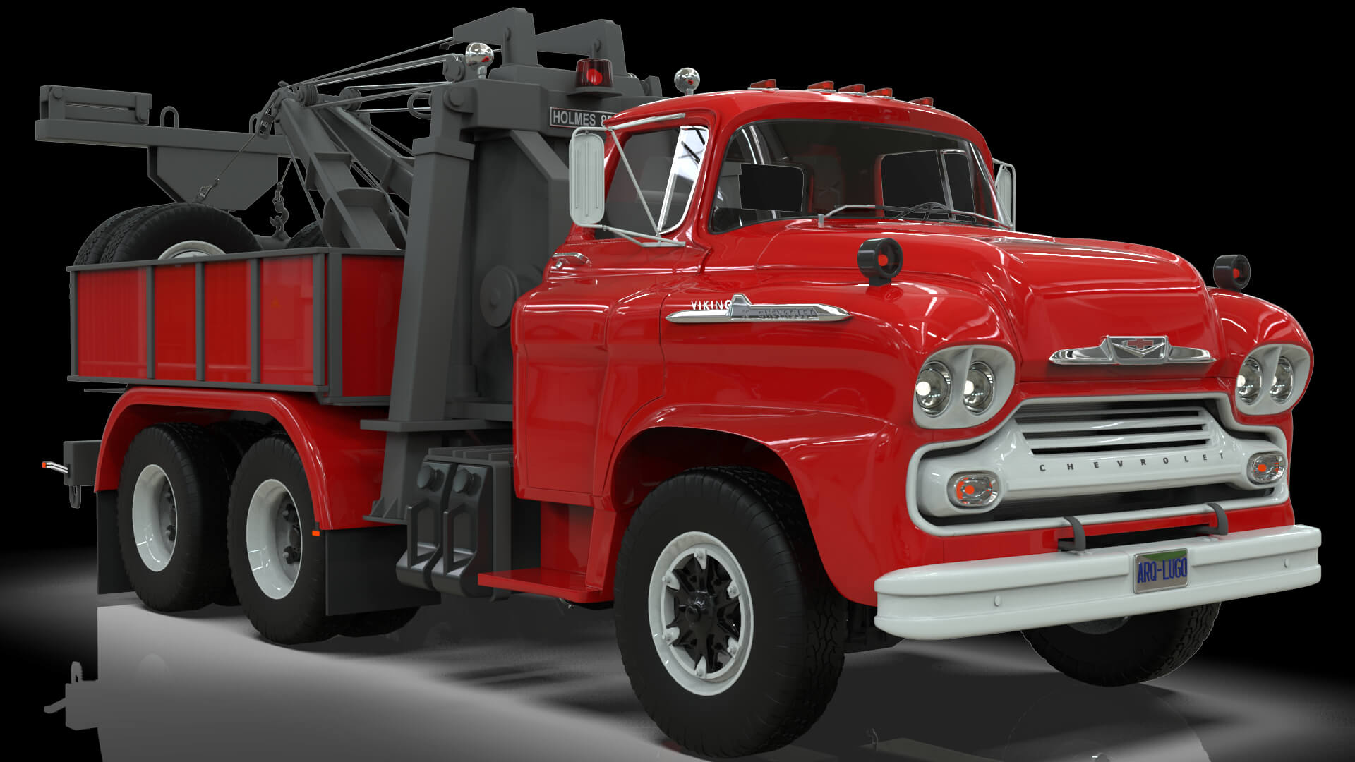 1958 Viking 50 Wrecker Tow Truck 3D Model
