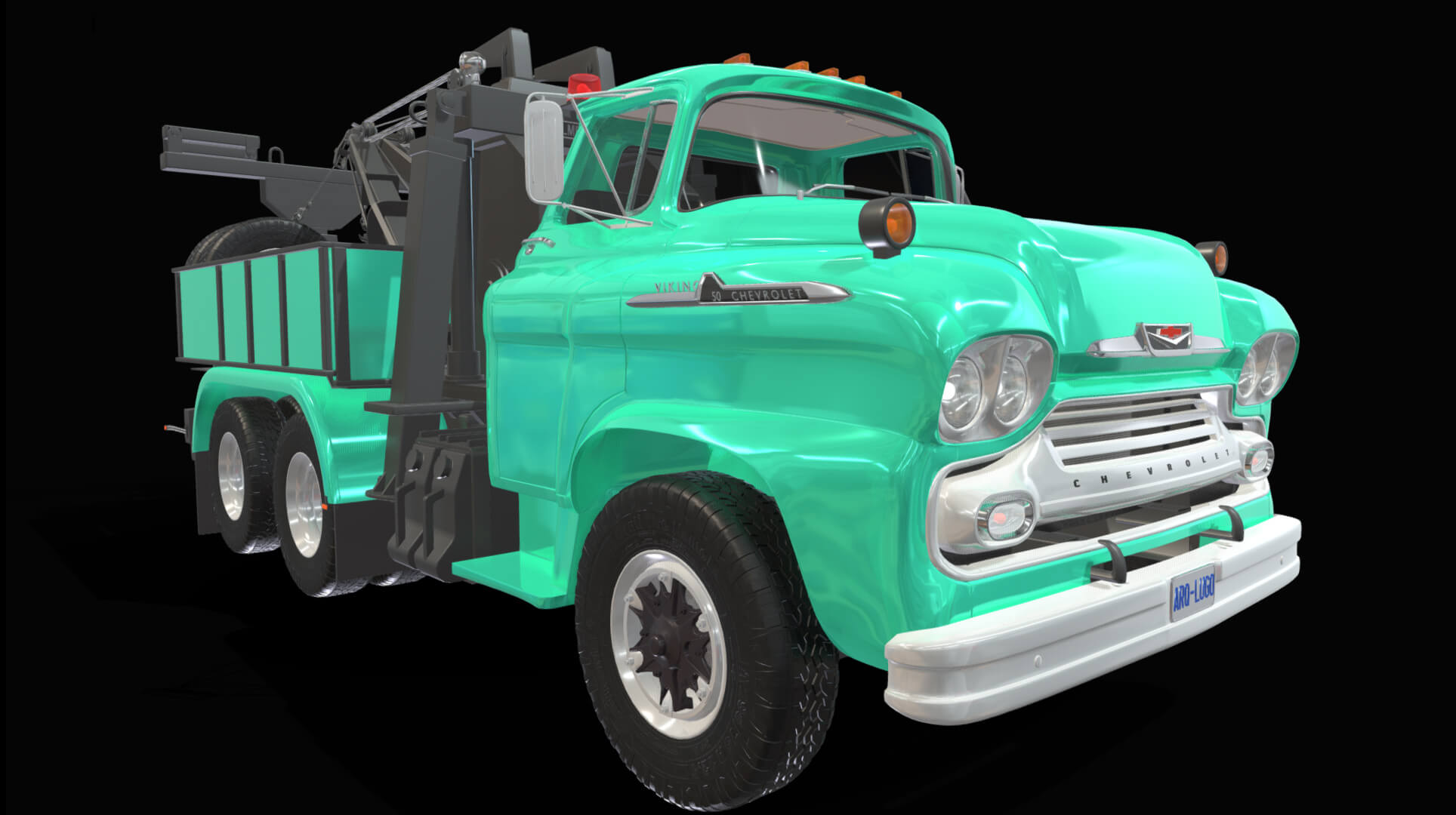 1958 Viking 50 Wrecker Tow Truck 3D Model