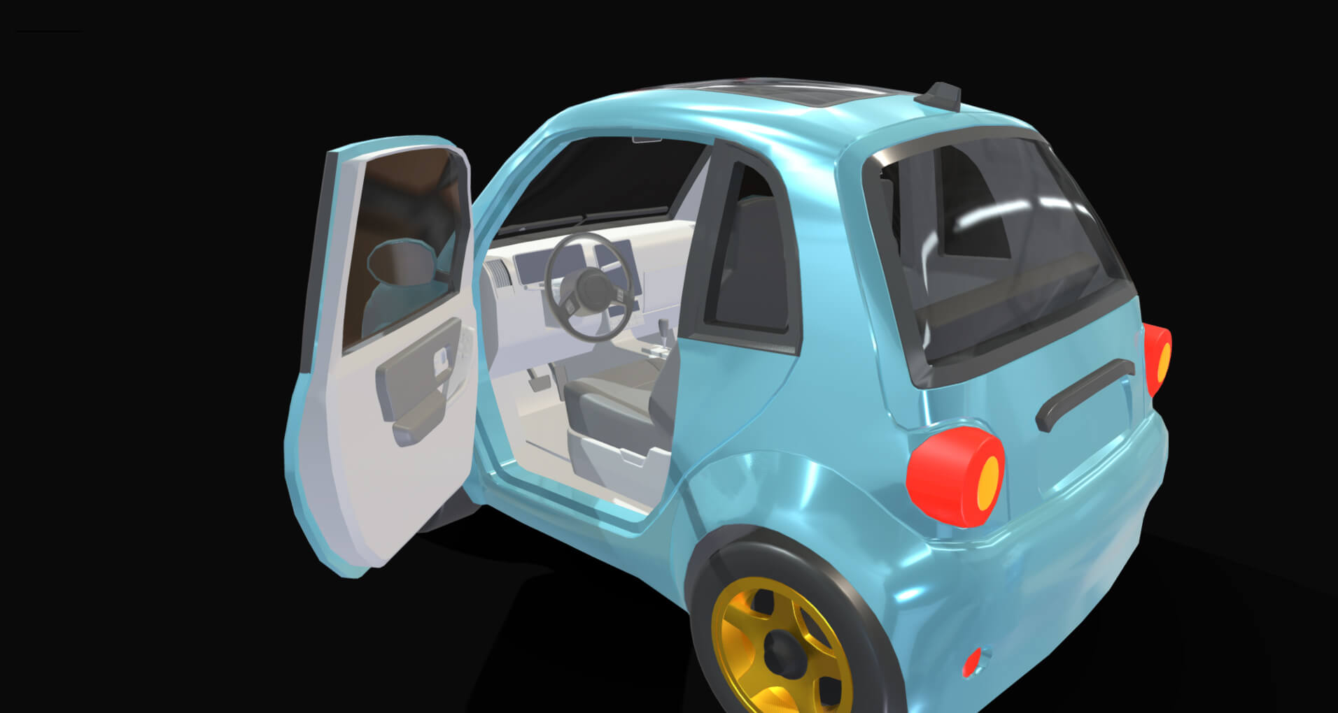 Concept Coupe Cartoon Car High Detail 3D Model