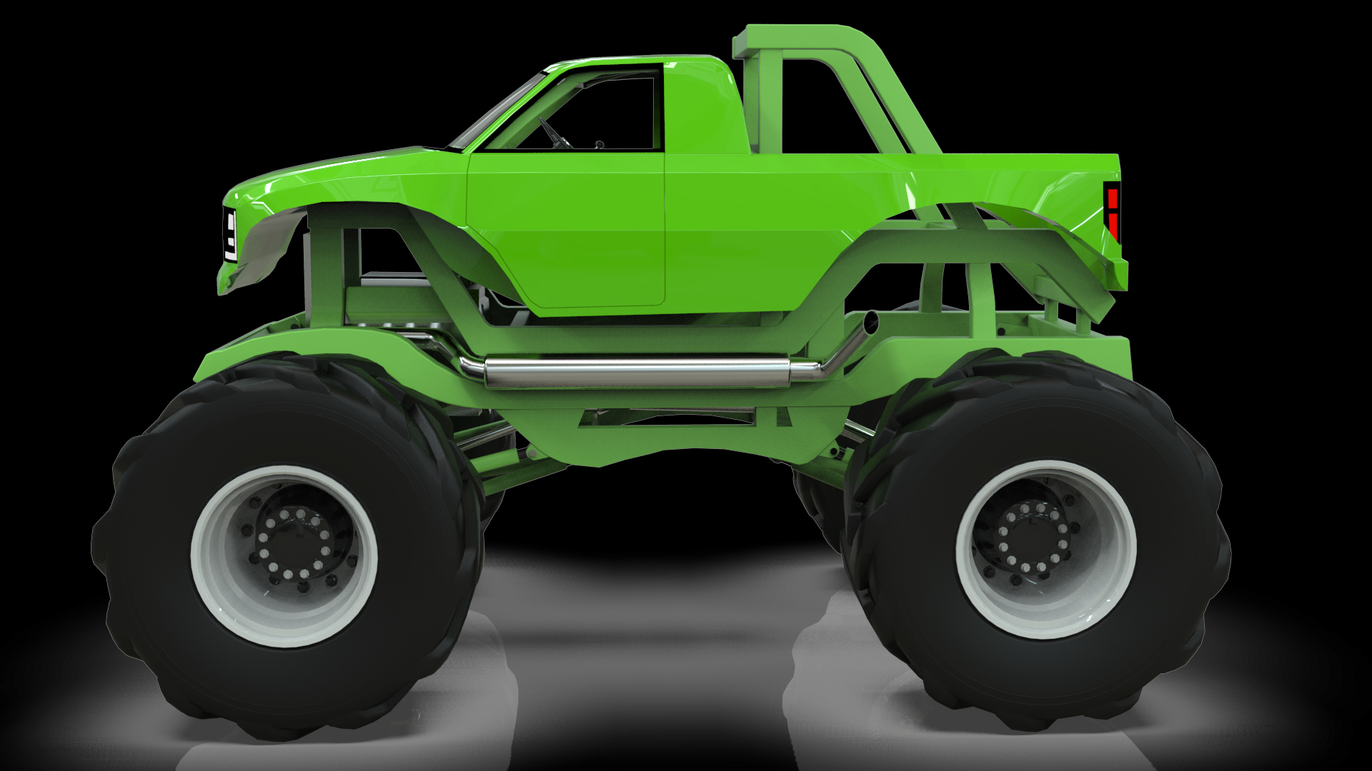 Midpoly Monster Truck 3D Model