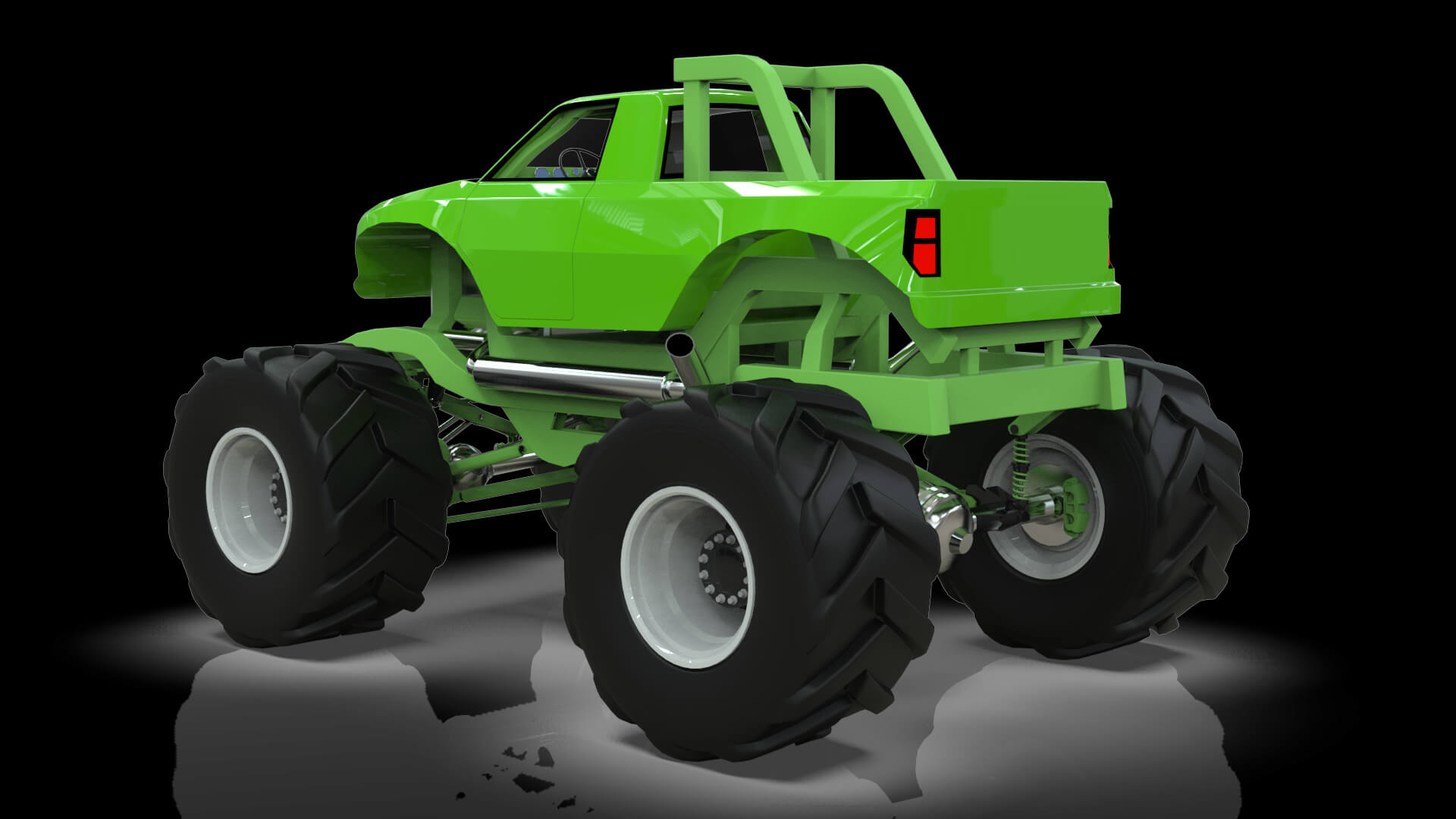 Midpoly Monster Truck 3D Model