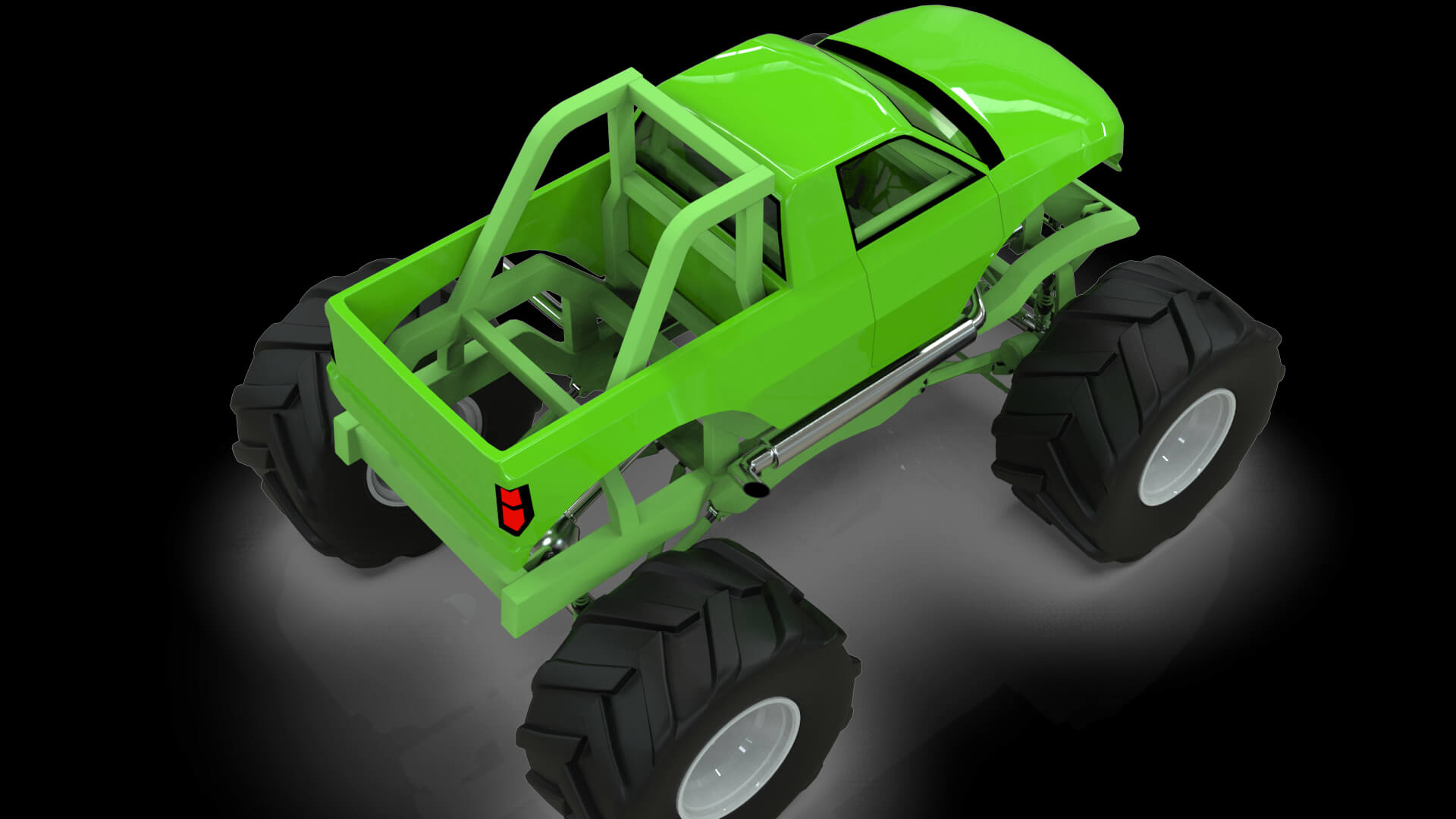 Midpoly Monster Truck 3D Model