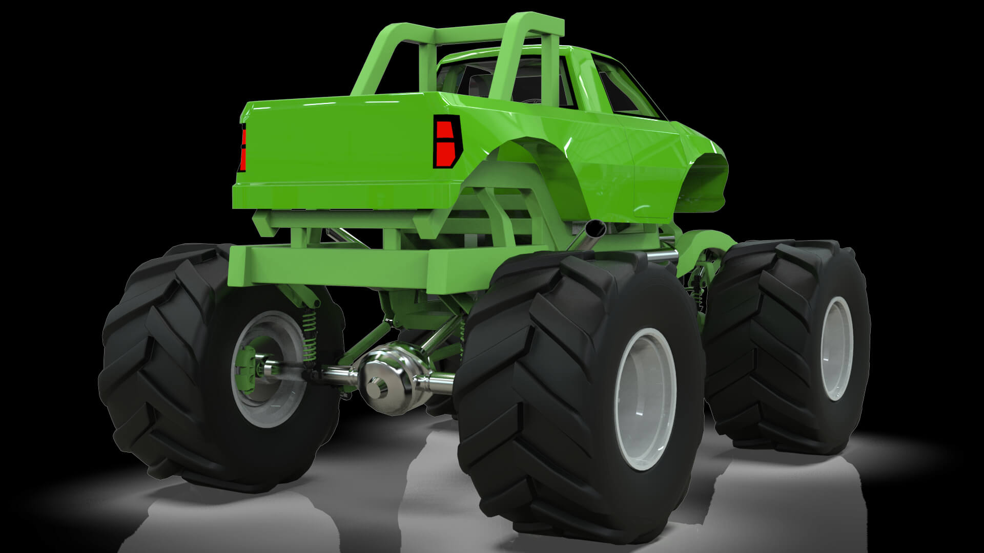 Midpoly Monster Truck 3D Model