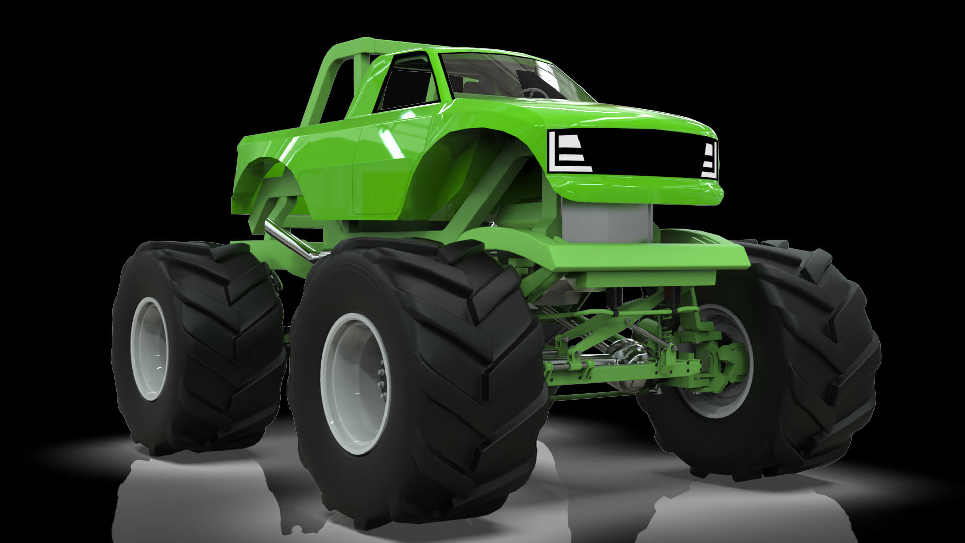 Midpoly Monster Truck 3D Model