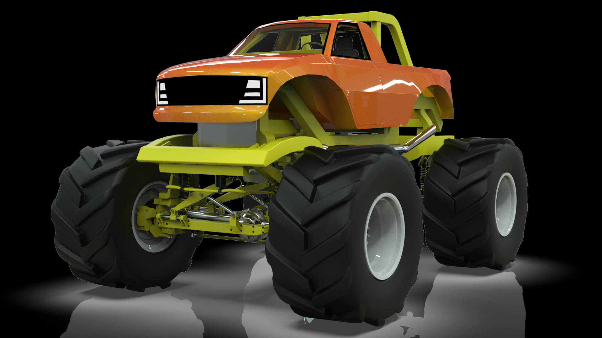 Midpoly Monster Truck 3D Model