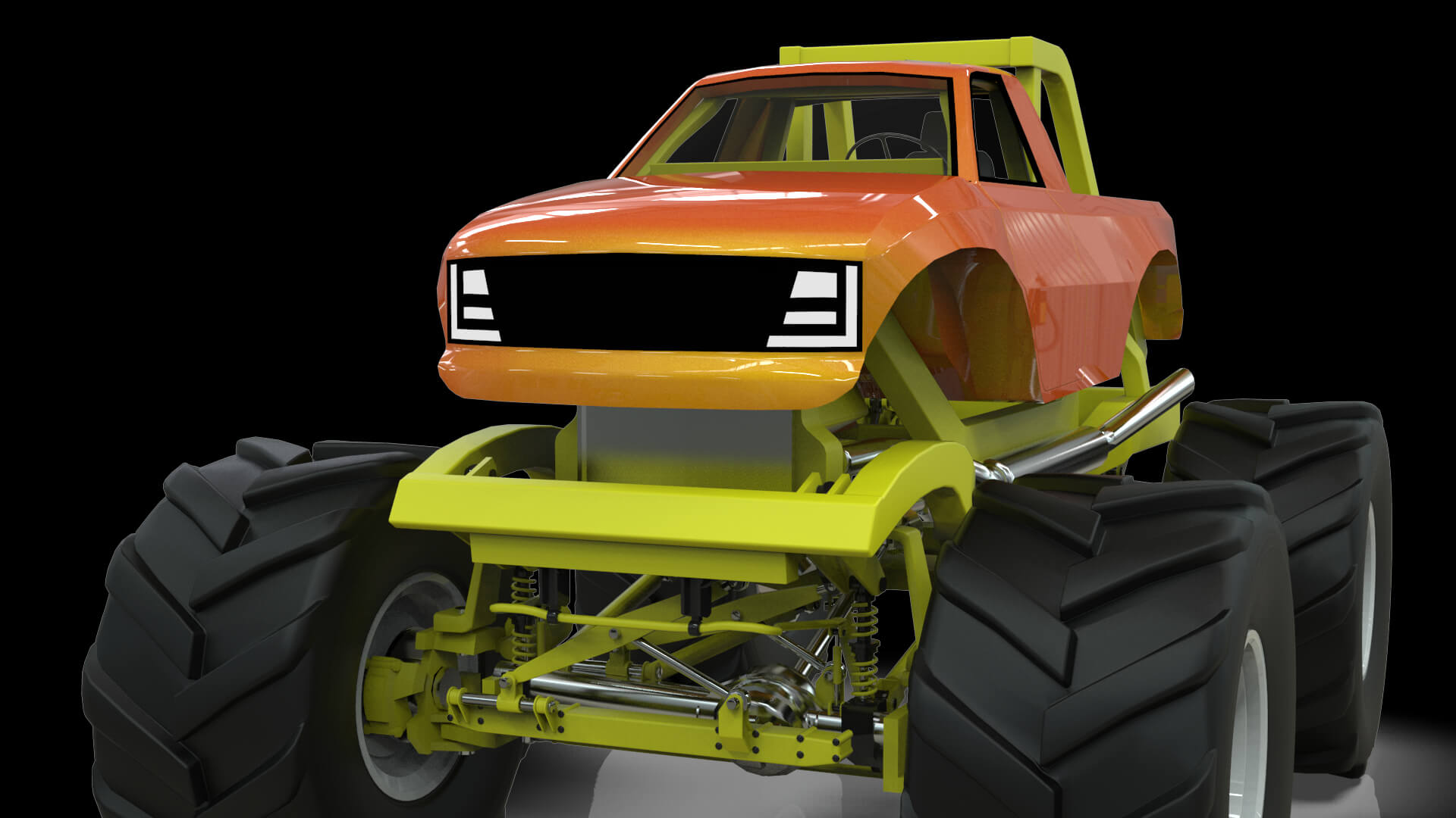 Midpoly Monster Truck 3D Model