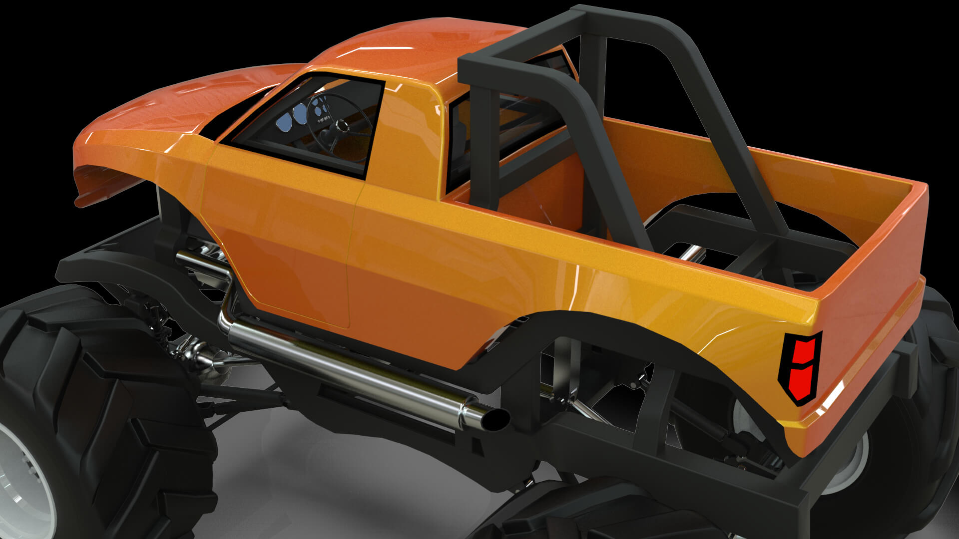 Midpoly Monster Truck 3D Model