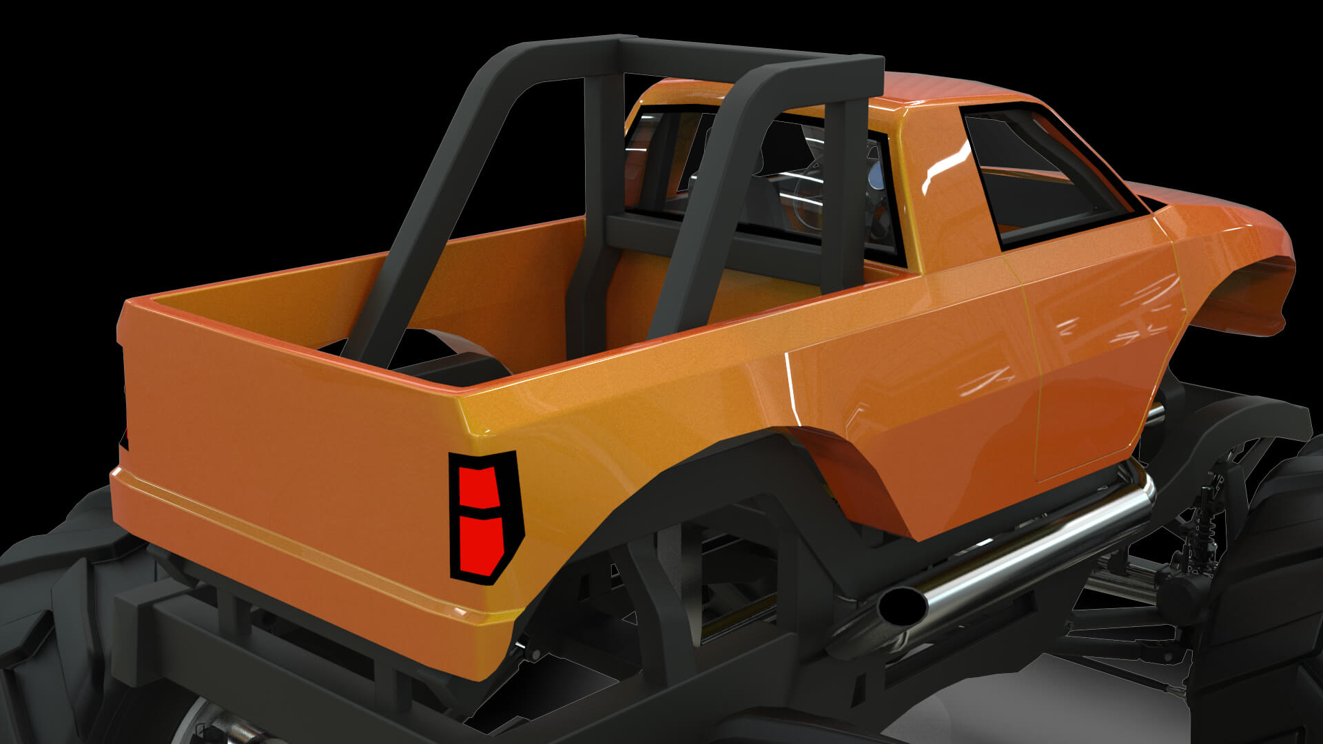 Midpoly Monster Truck 3D Model