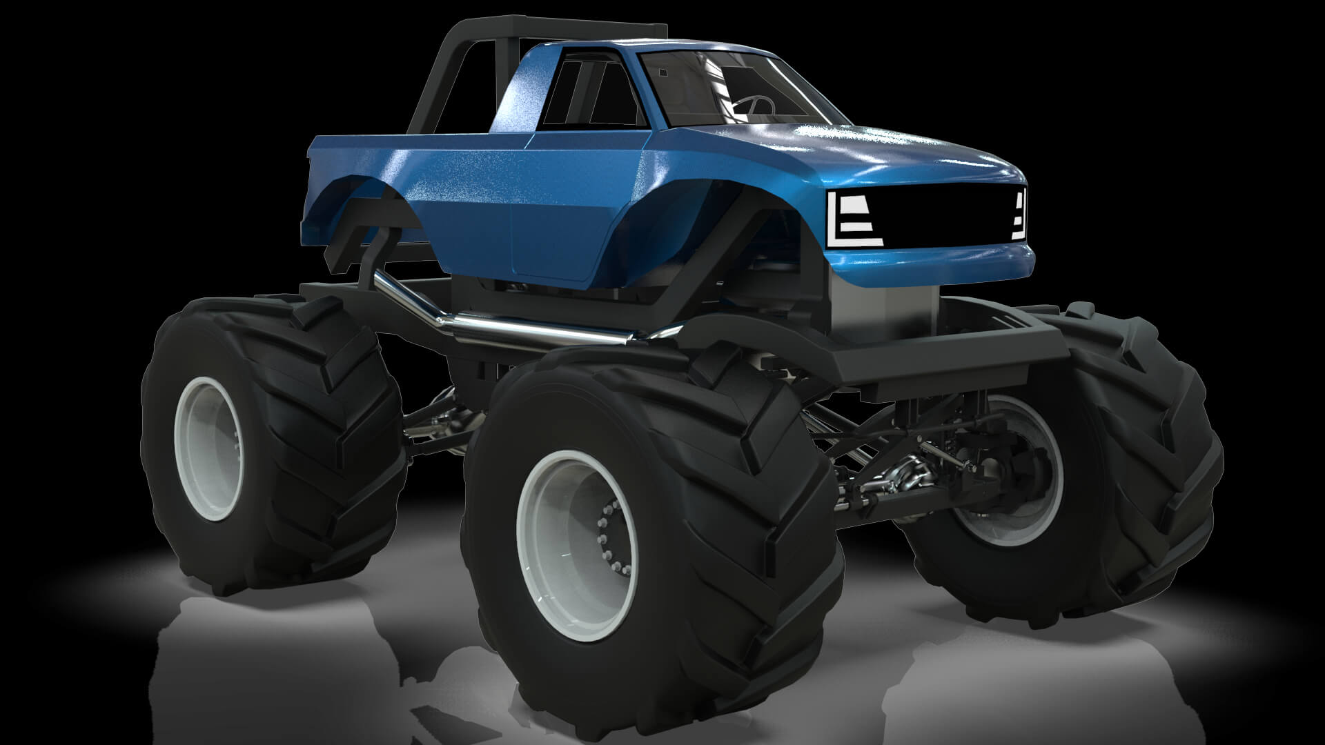 Midpoly Monster Truck 3D Model