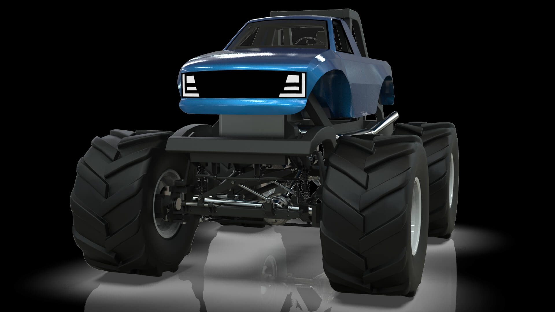 Midpoly Monster Truck 3D Model