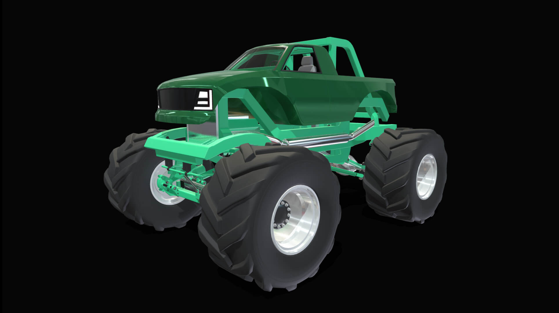 Midpoly Monster Truck 3D Model