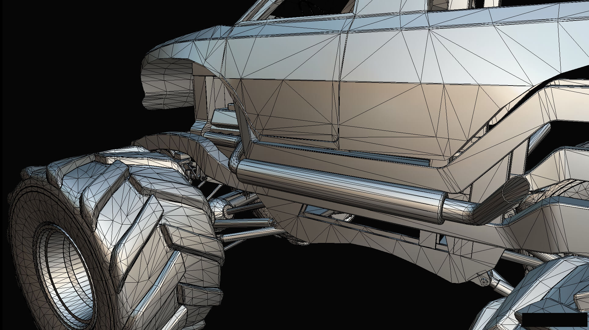 Midpoly Monster Truck 3D Model