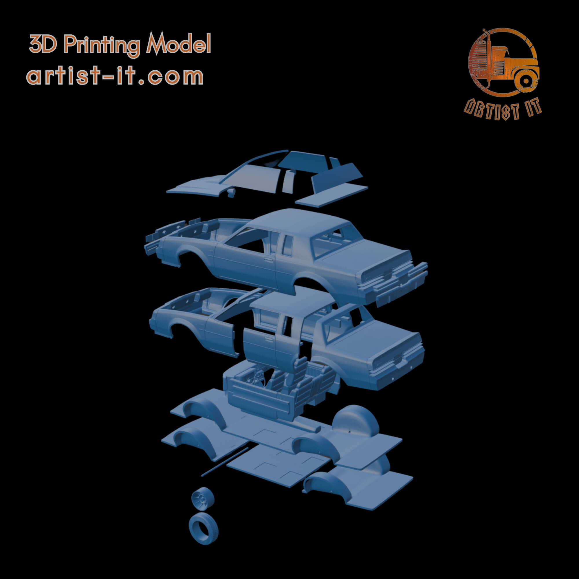 Buick Regal GNX 1987 3D Print Model 3D Model