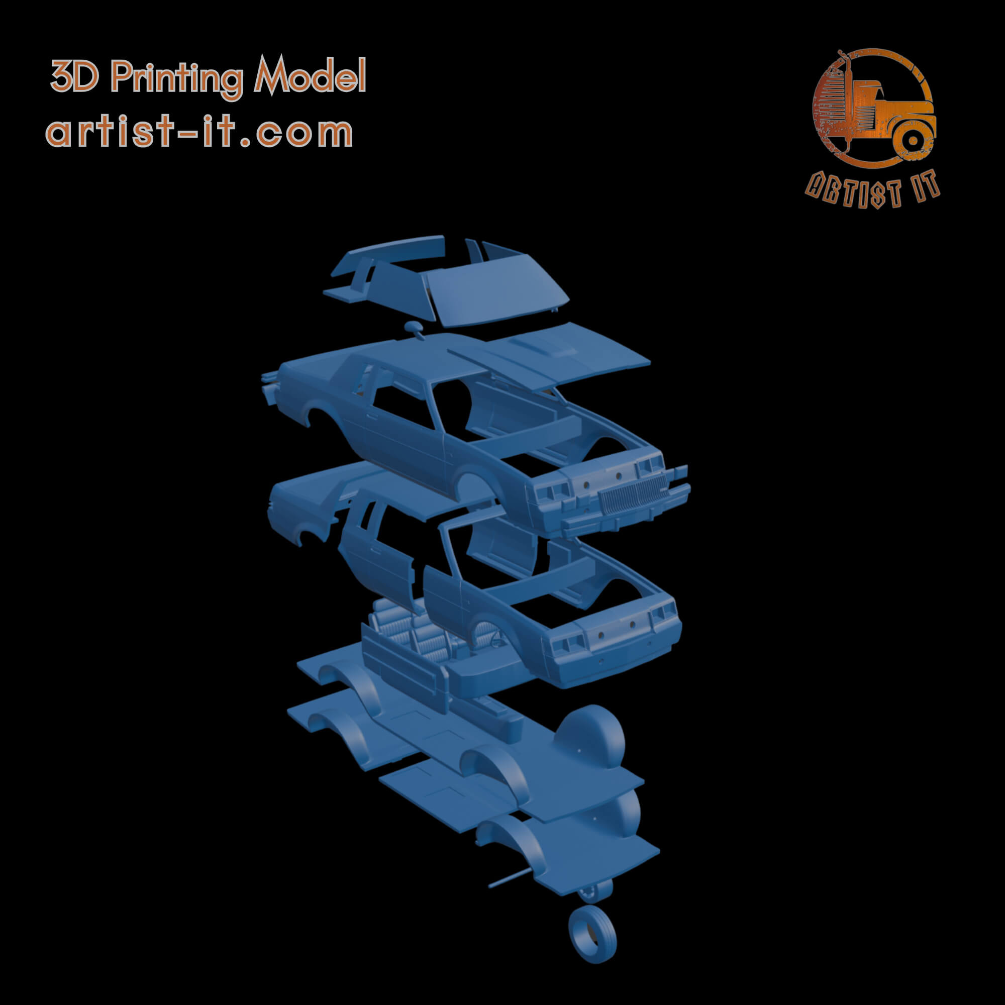 Buick Regal GNX 1987 3D Print Model 3D Model