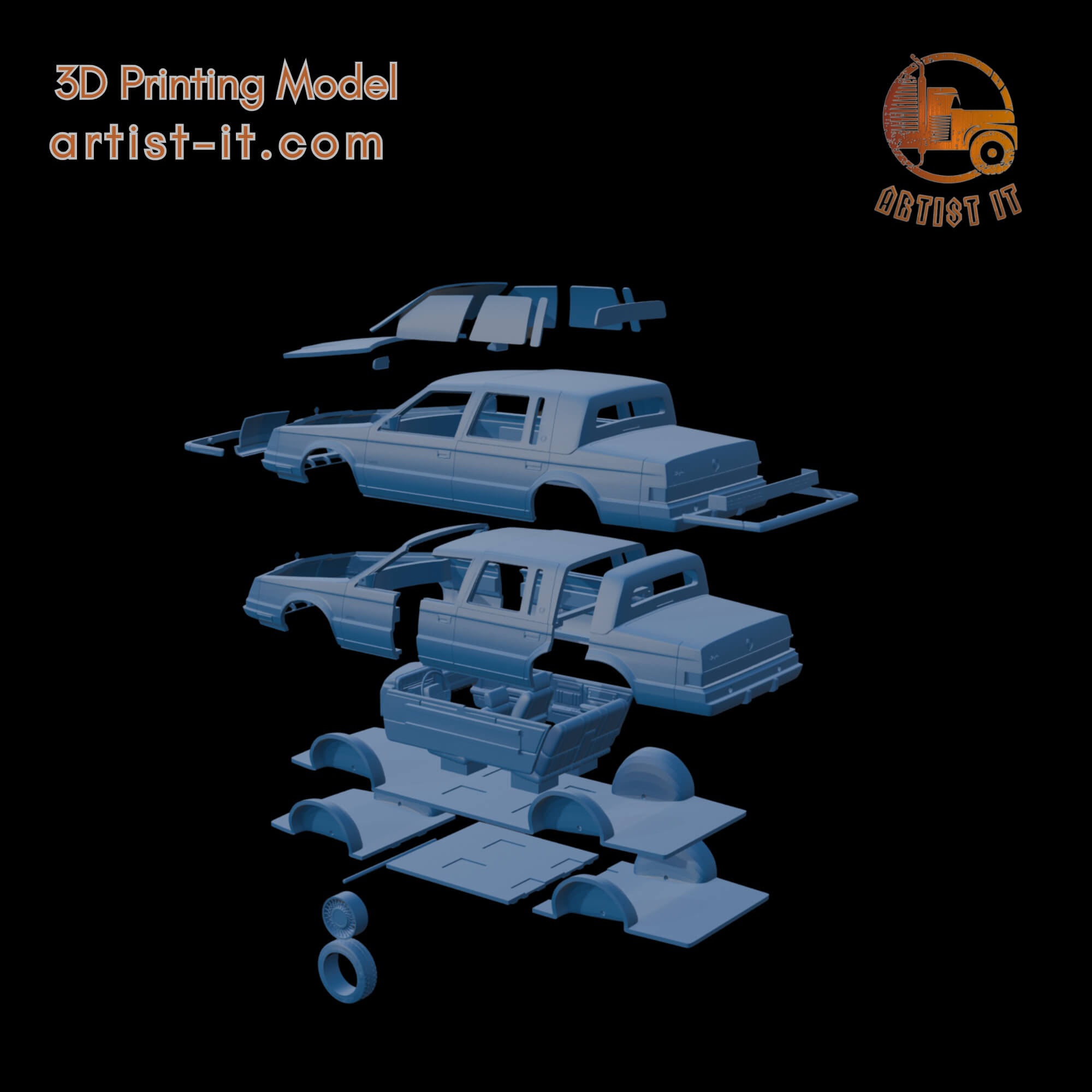 Chrysler Imperial 1990 3D Print Model 3D Model