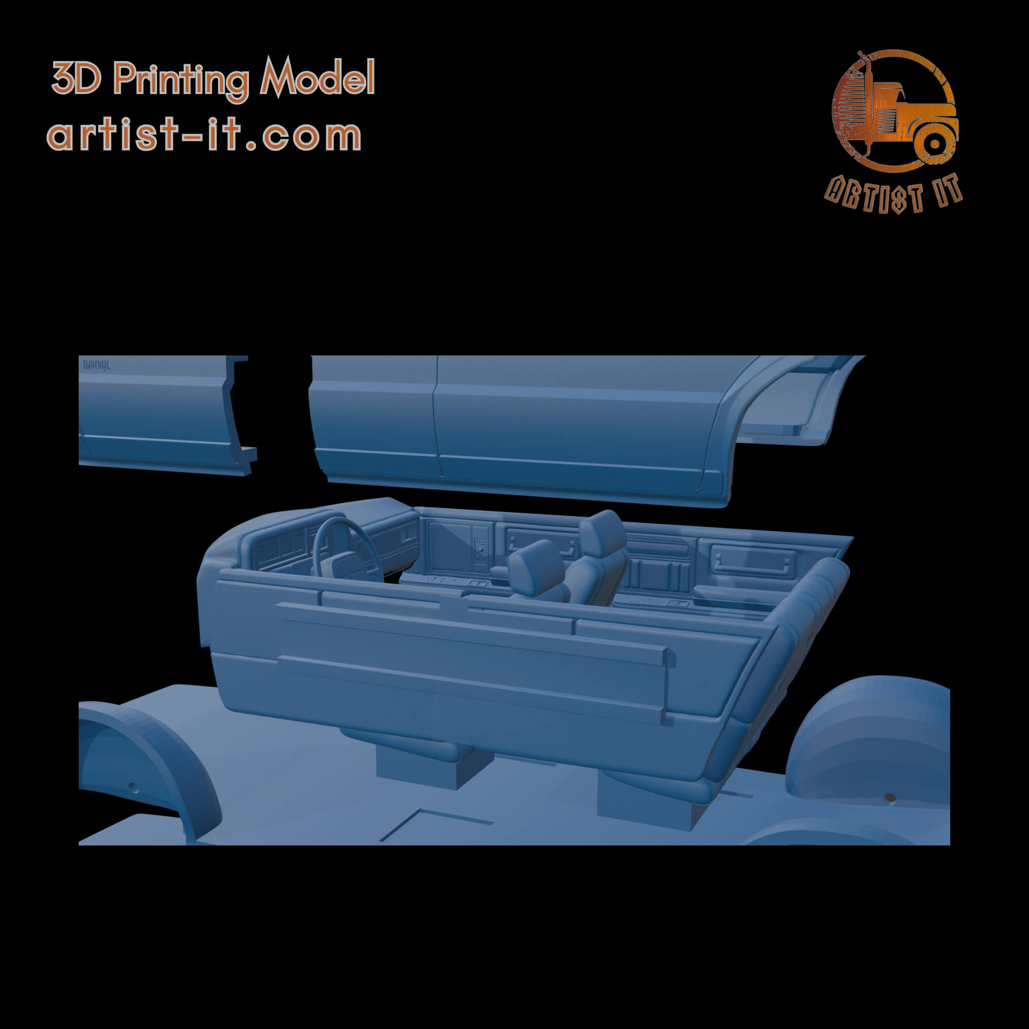 Chrysler Imperial 1990 3D Print Model 3D Model