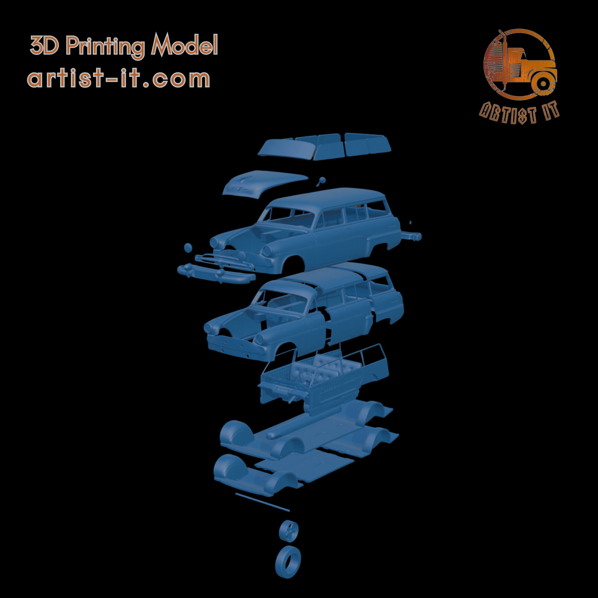 Dodge Coronet 1954 Wagon 3D Print Model 3D Model