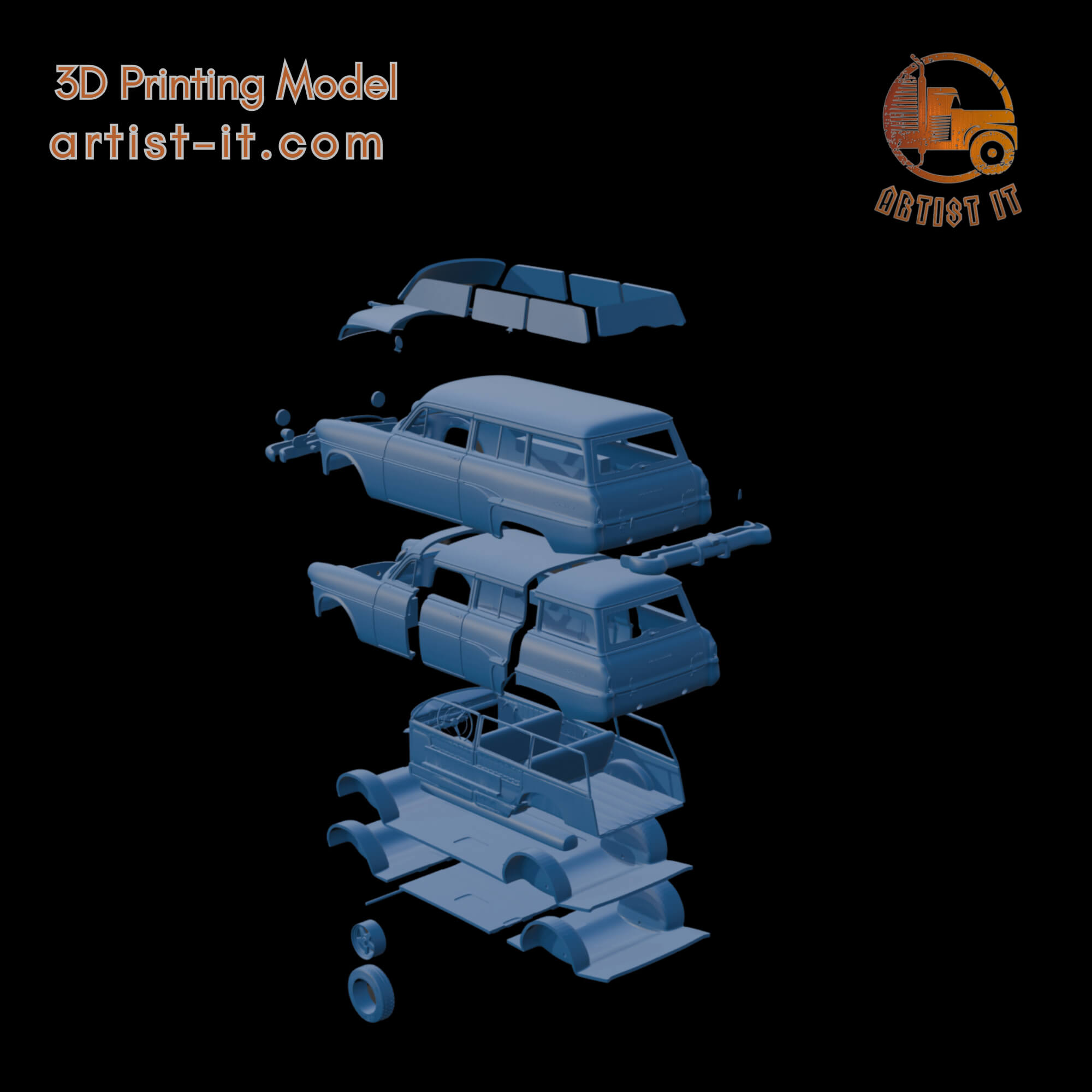 Dodge Coronet 1954 Wagon 3D Print Model 3D Model