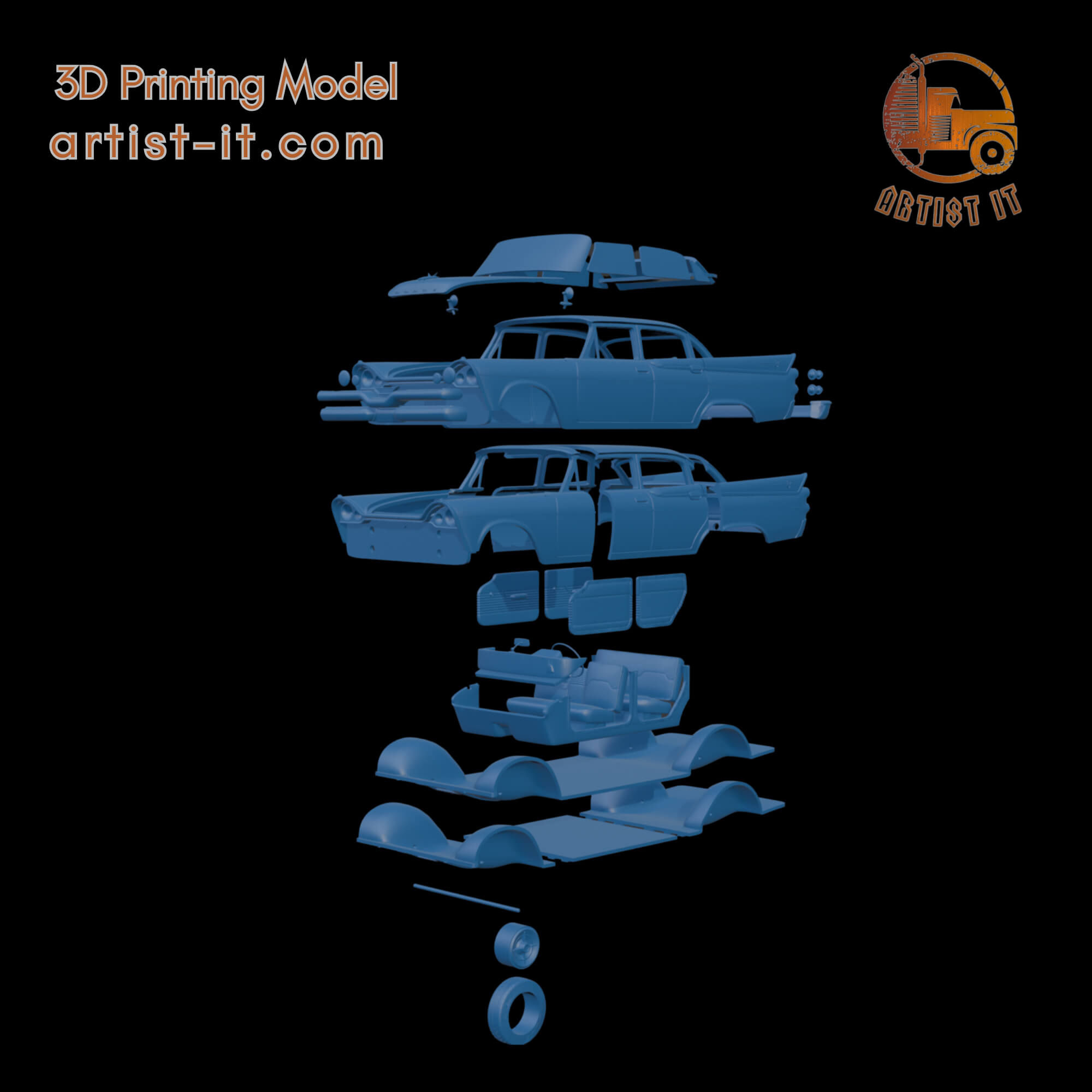 DODGE CORONET LANCER 1957 FOUR DOORS 3D PRINT MODEL 3D Model