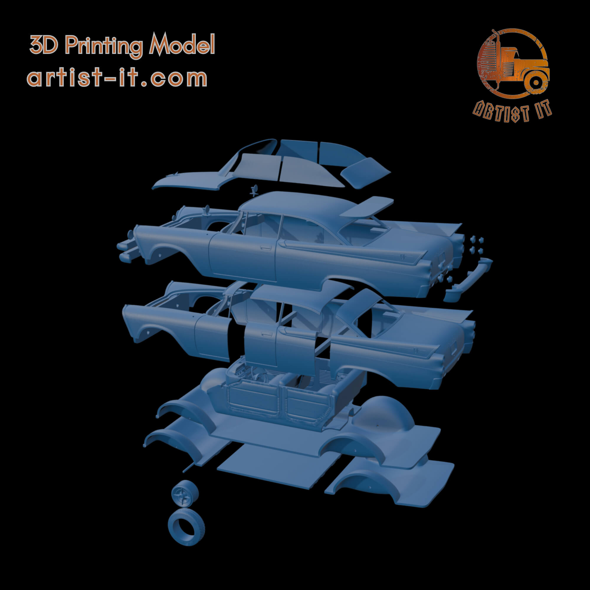 Dodge Coronet Lancer 1957 Two Doors 3D Print Model 3D Model