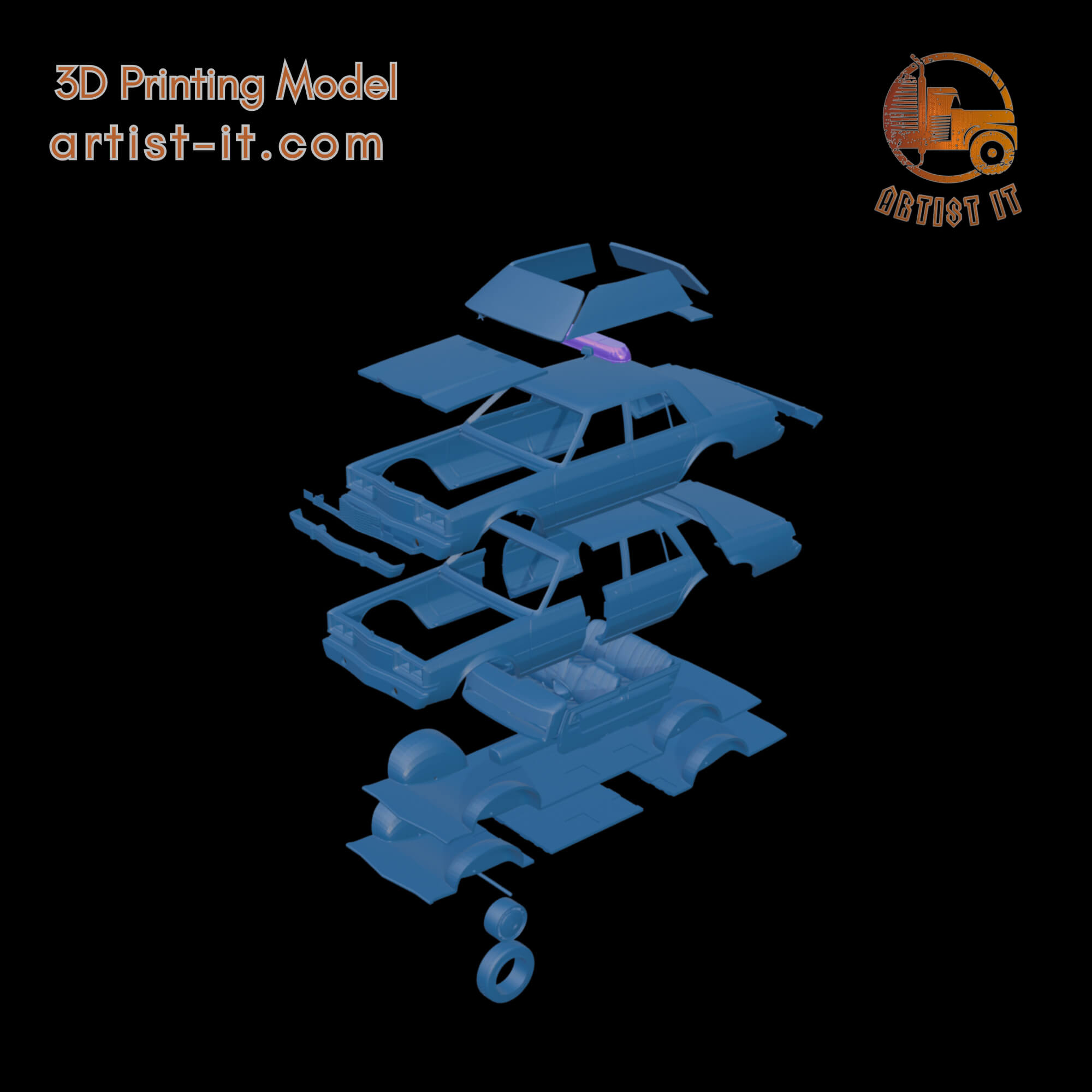 &rlm&rlmDodge DIPLOMAT TAXI 1980 3D PRINT MODEL 3D Model