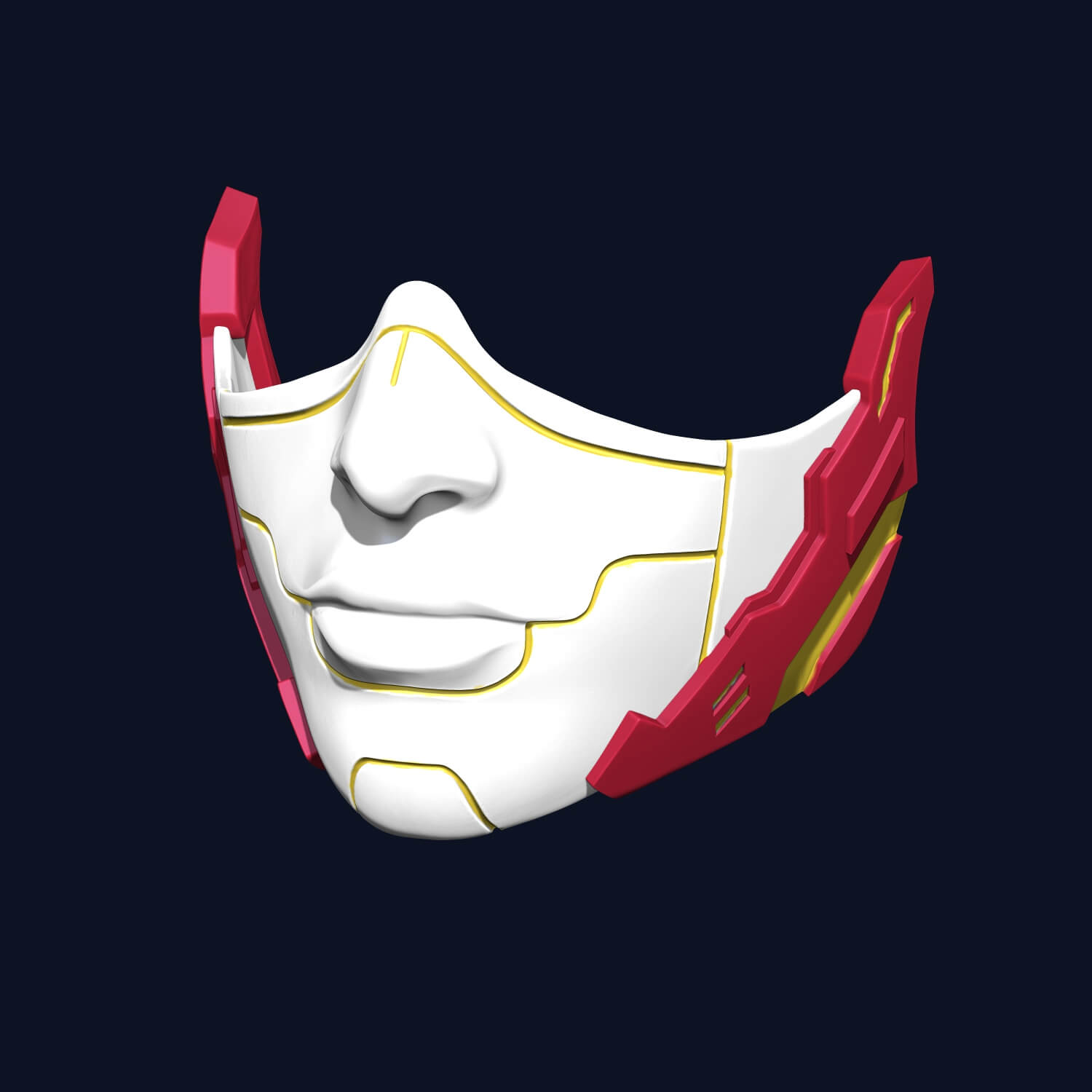 Cyberpunk Half Face Mask 3D Model