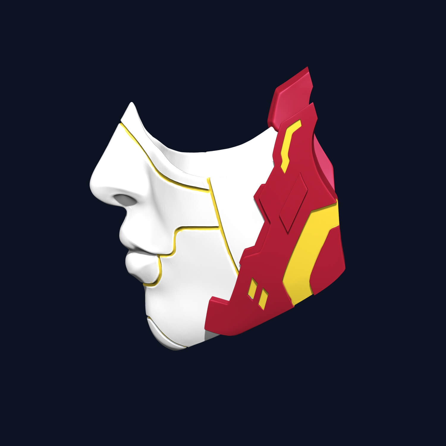 Cyberpunk Half Face Mask 3D Model