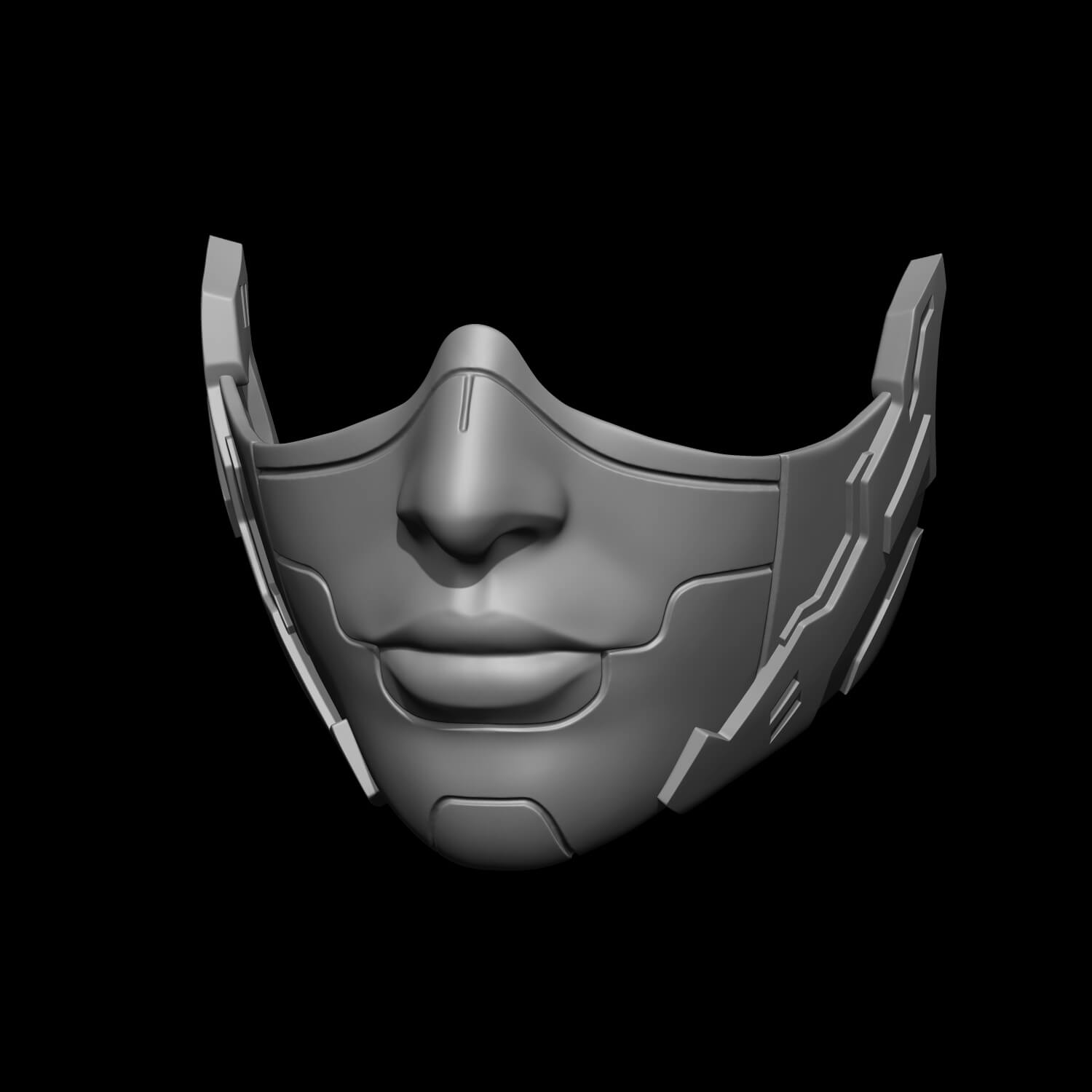Cyberpunk Half Face Mask 3D Model