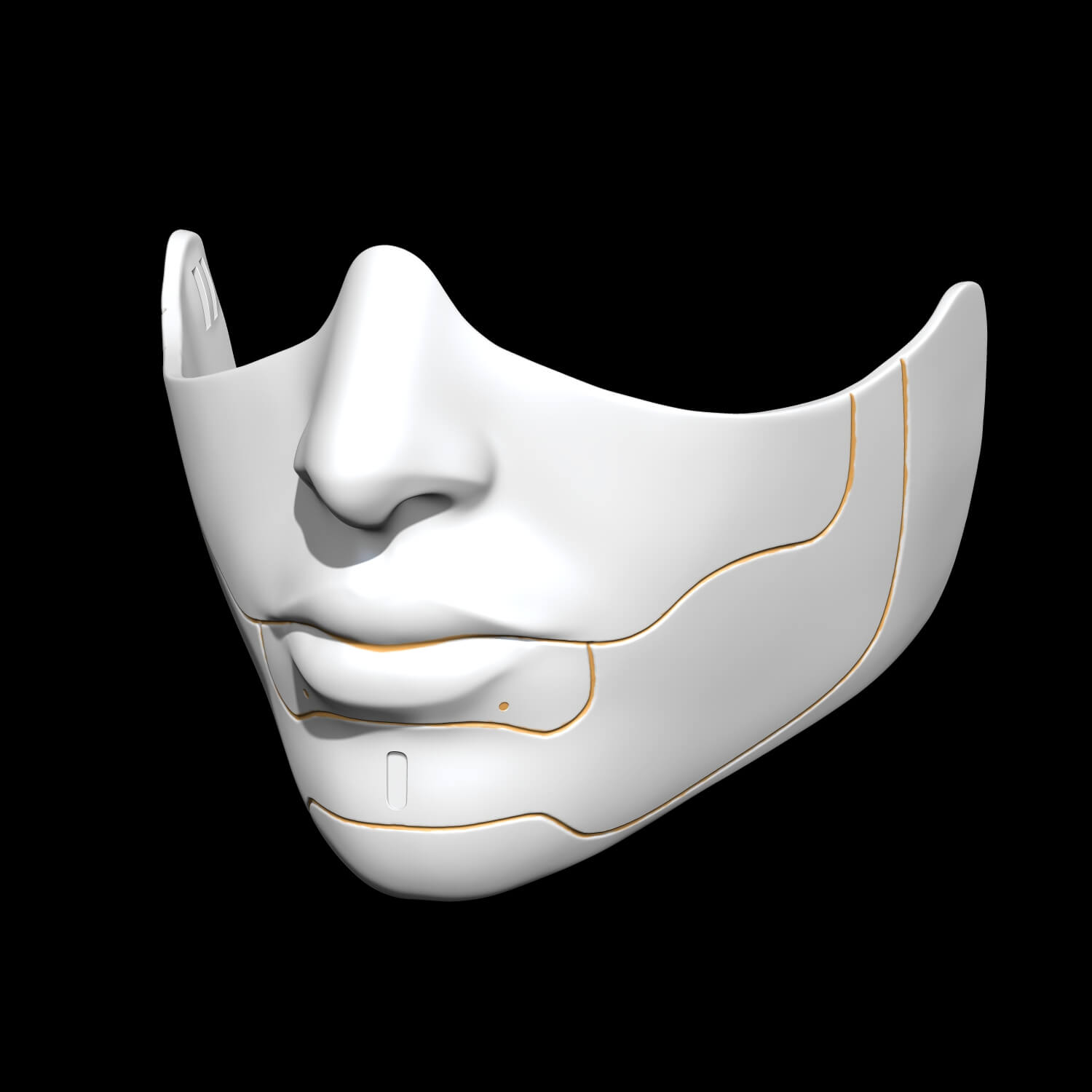Cyberpunk Half Face Mask 3D Model