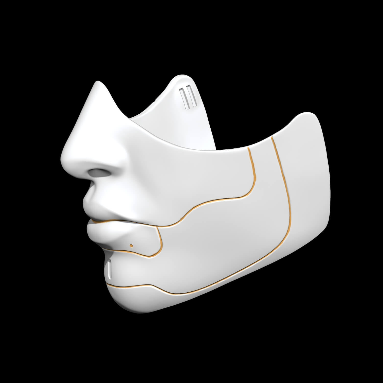 Cyberpunk Half Face Mask 3D Model