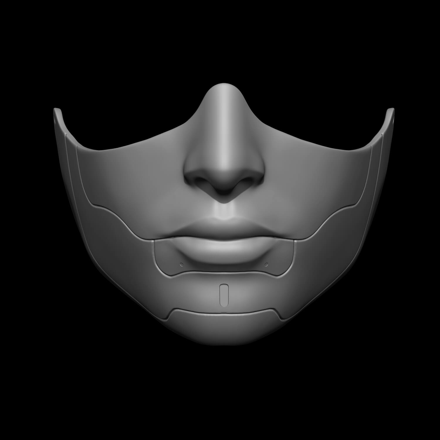 Cyberpunk Half Face Mask 3D Model