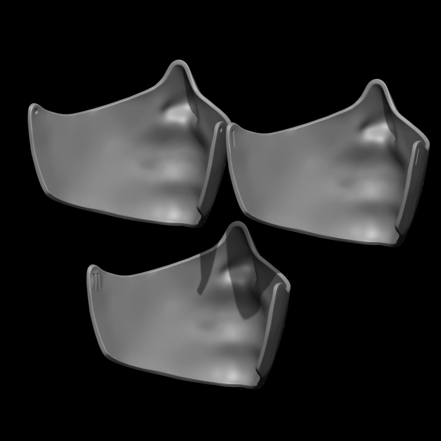 Cyberpunk Half Face Mask 3D Model