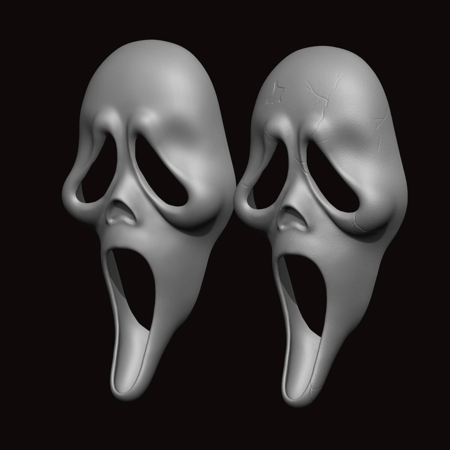 Ghostface Mask Screaming Mask 3D Model