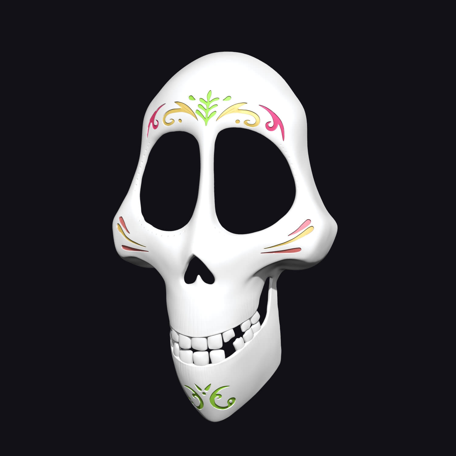 Héctor Rivera Mask with Coco 3D Model