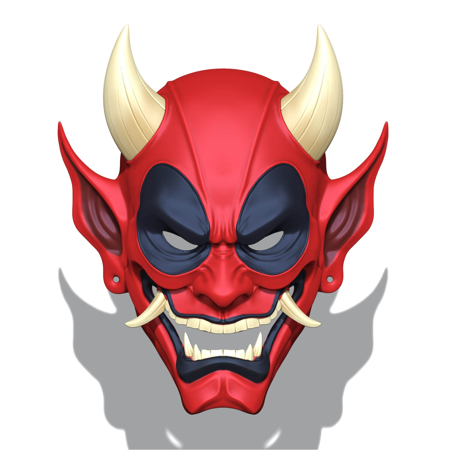 HAHannya Deadpool Mask - Oni Mask 3D Model