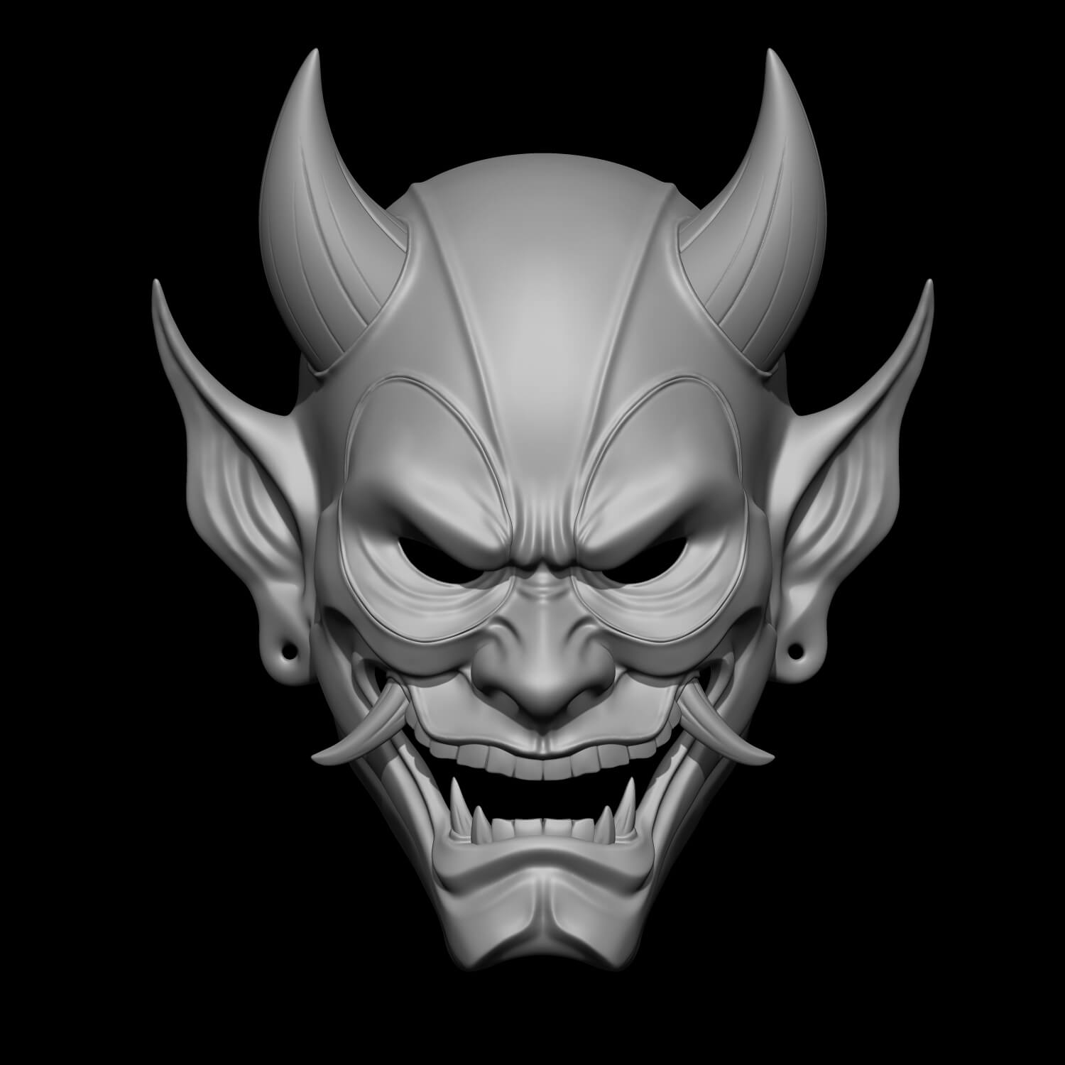 HAHannya Deadpool Mask - Oni Mask 3D Model