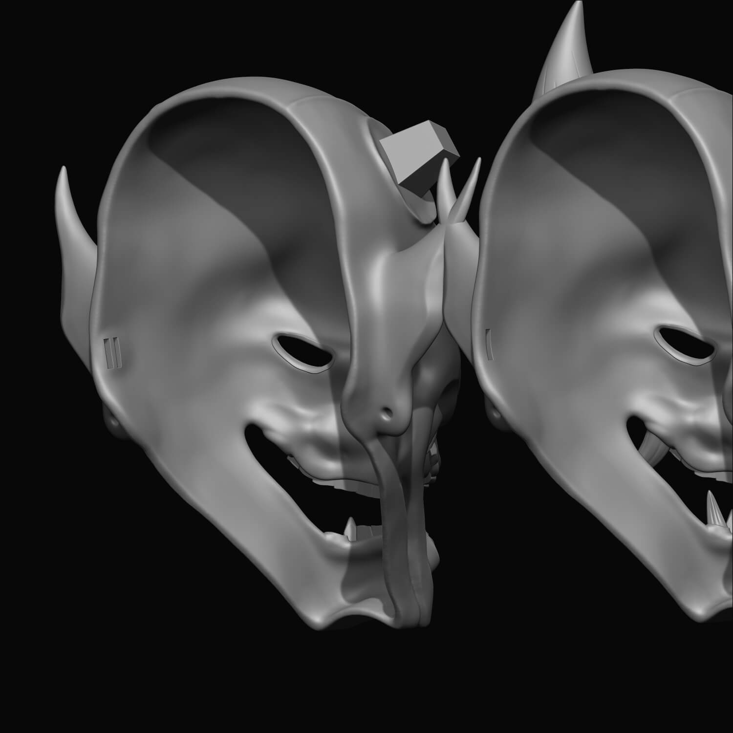 HAHannya Deadpool Mask - Oni Mask 3D Model