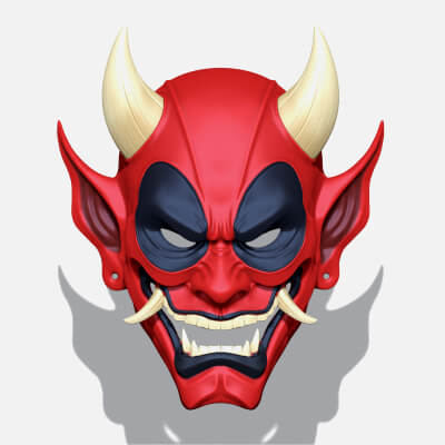 HAHannya Deadpool Mask - Oni Mask