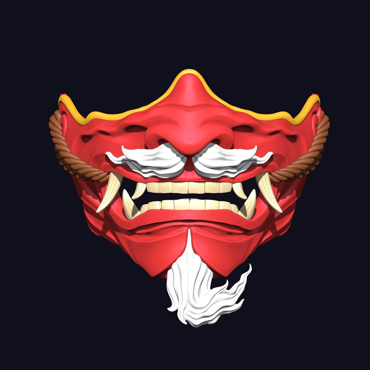 Hannya Mask - Half Face Mask 3D Model