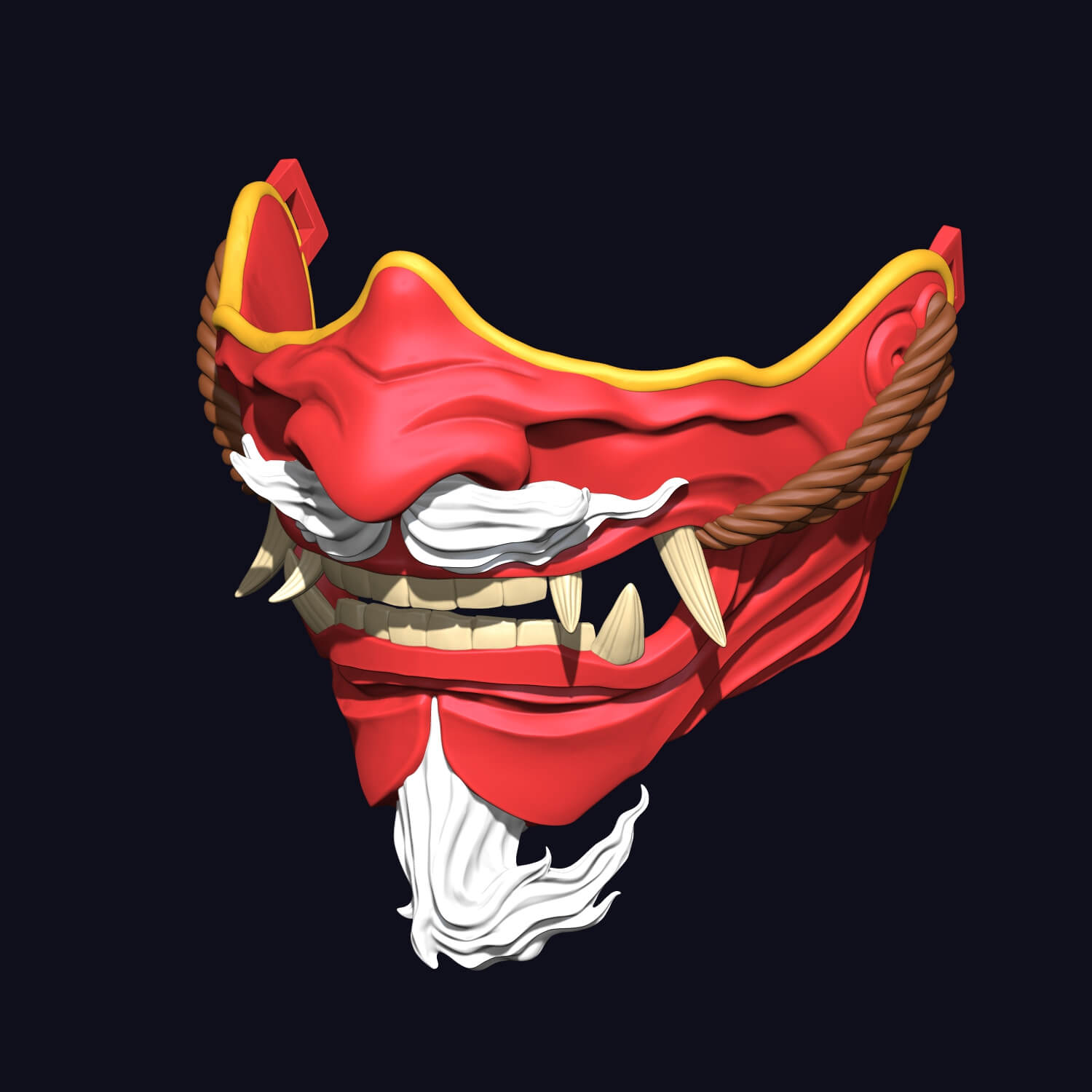 Hannya Mask - Half Face Mask 3D Model