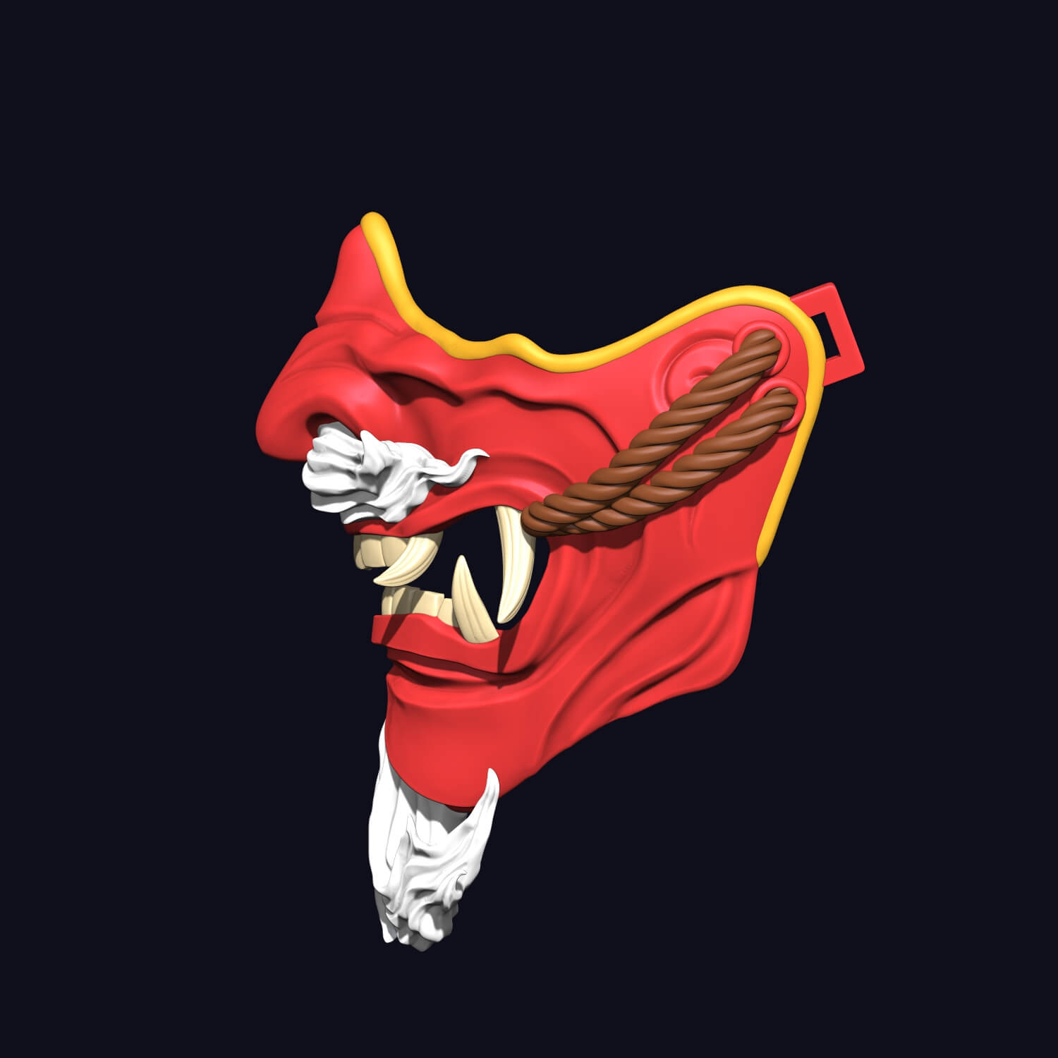 Hannya Mask - Half Face Mask 3D Model