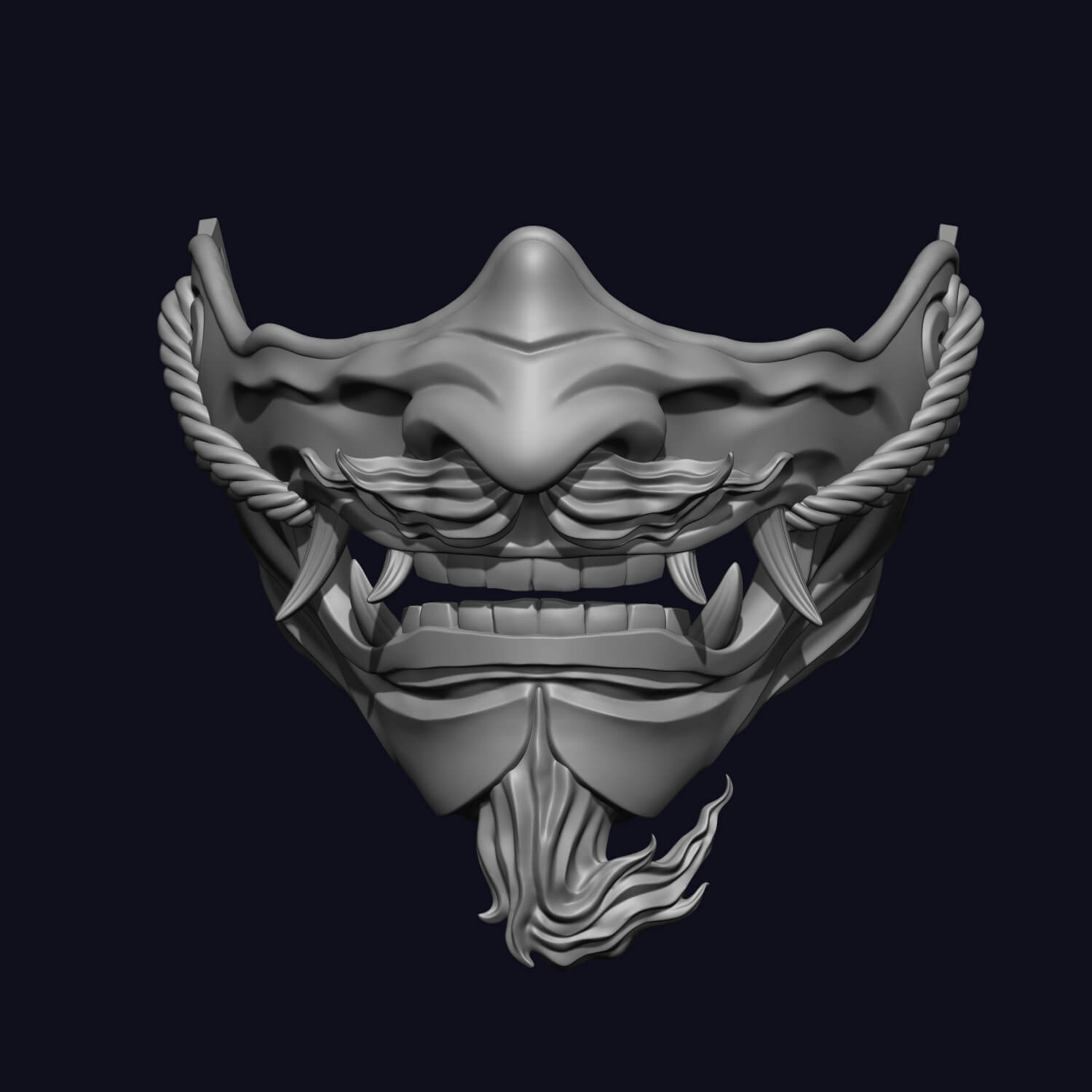 Hannya Mask - Half Face Mask 3D Model