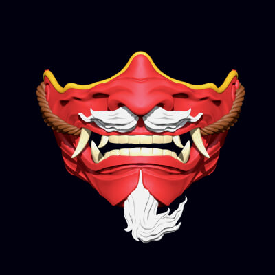 Hannya Mask - Half Face Mask