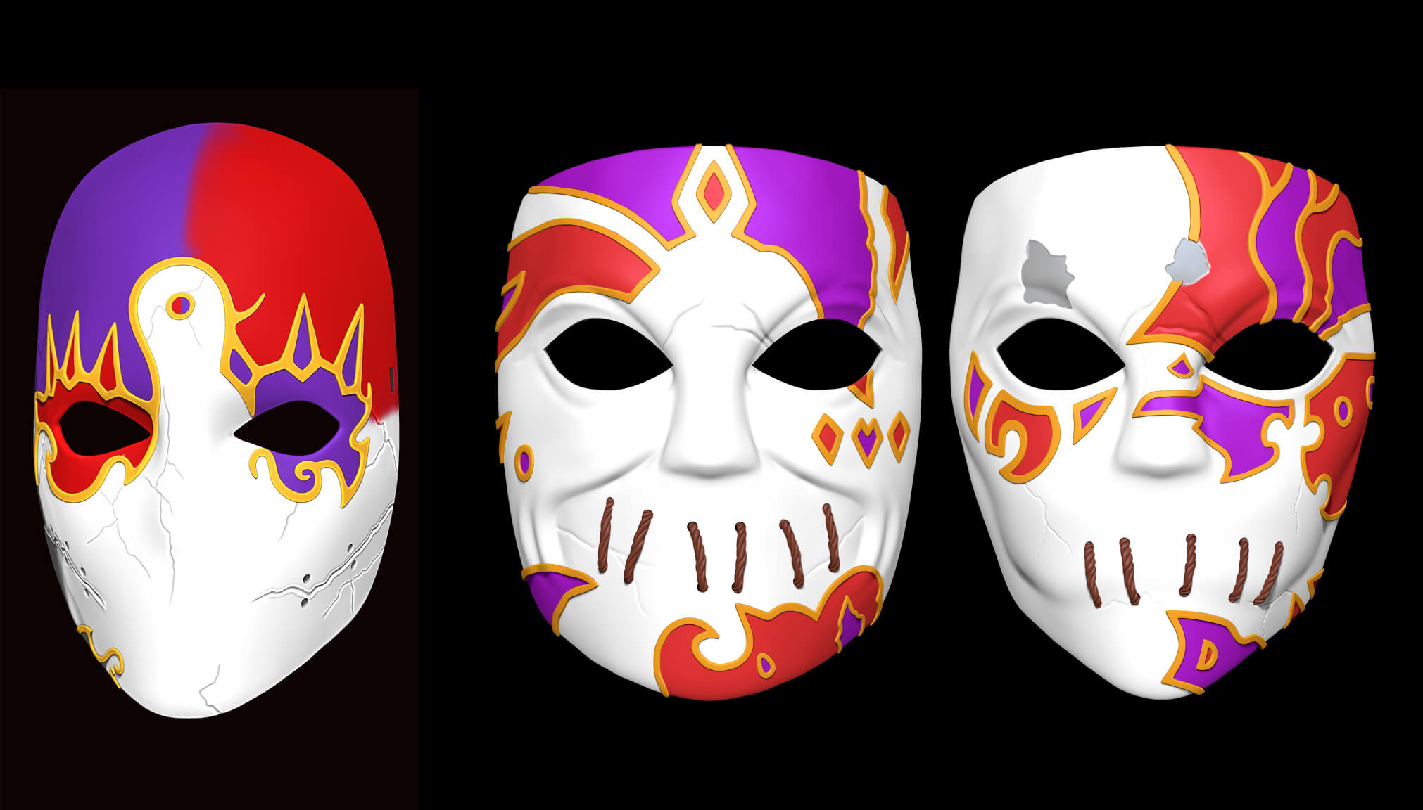 Jack of Blades Mask 3 Mask Wall 3D Model