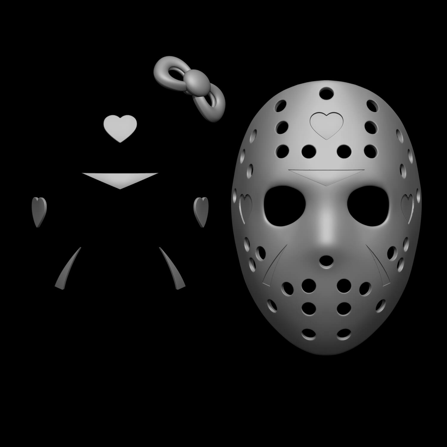 Jason Voorhees Mask Hello Kitty 3D Model