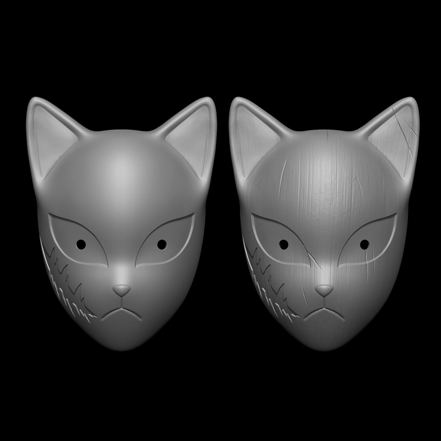 Sabito mask - Sabito wood mask 3D Model